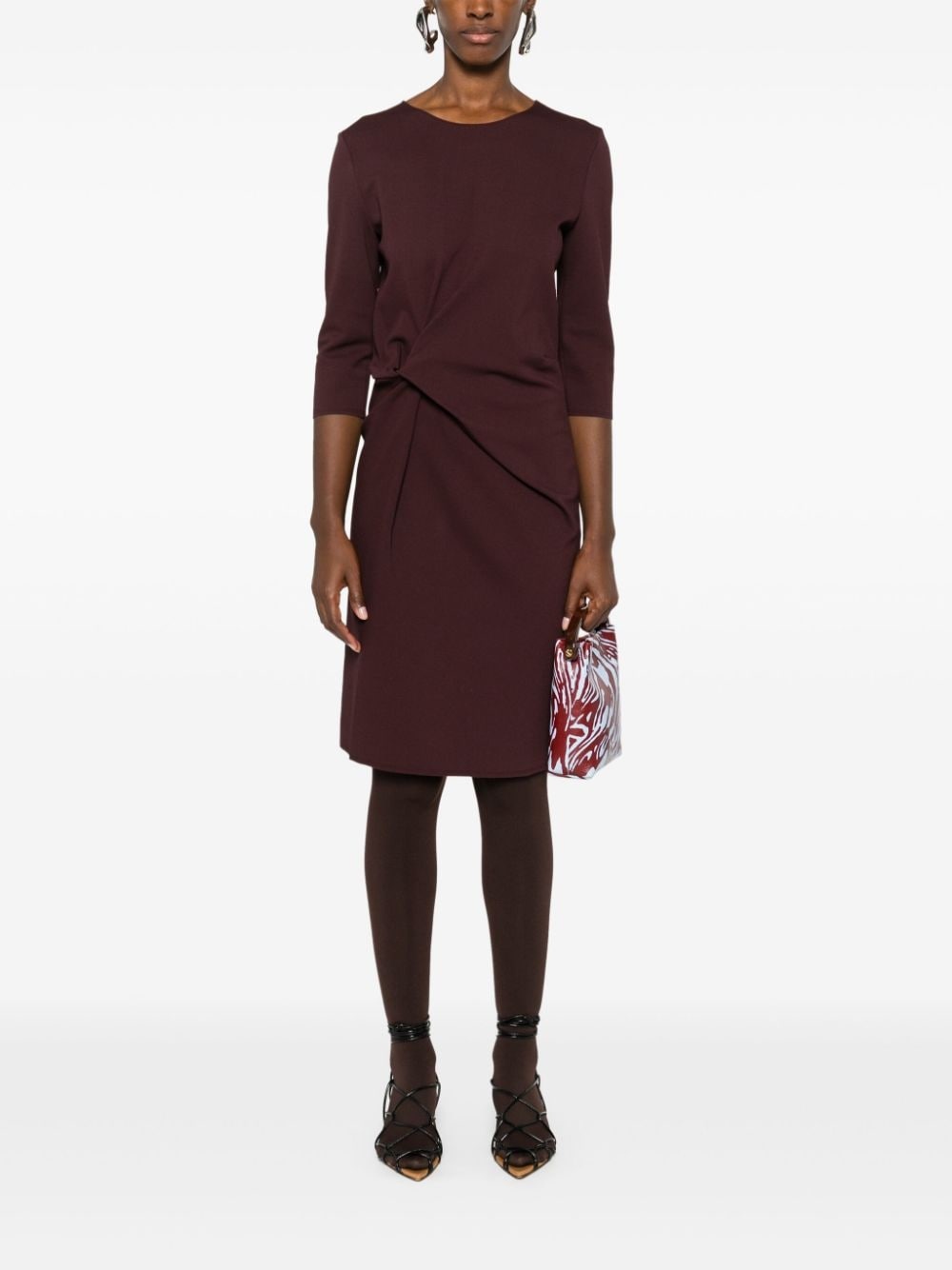 twist-detail midi dress - 2