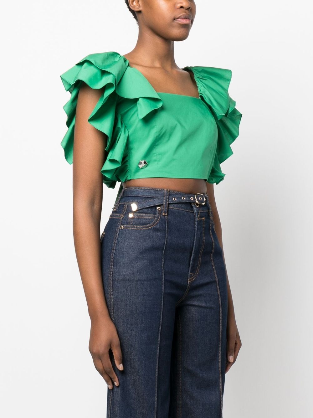 Volant ruffled cropped top - 3