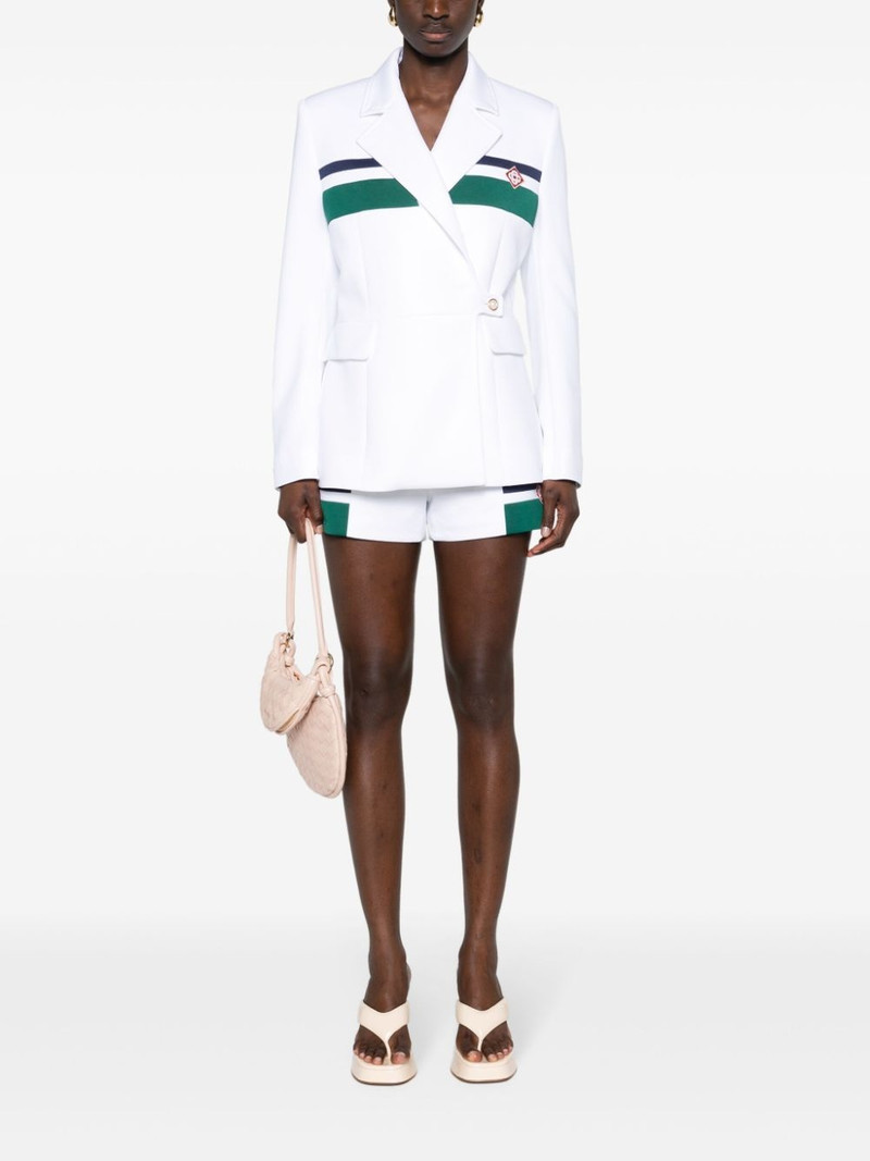 CASABLANCA logo-patch double-breasted blazer outlook
