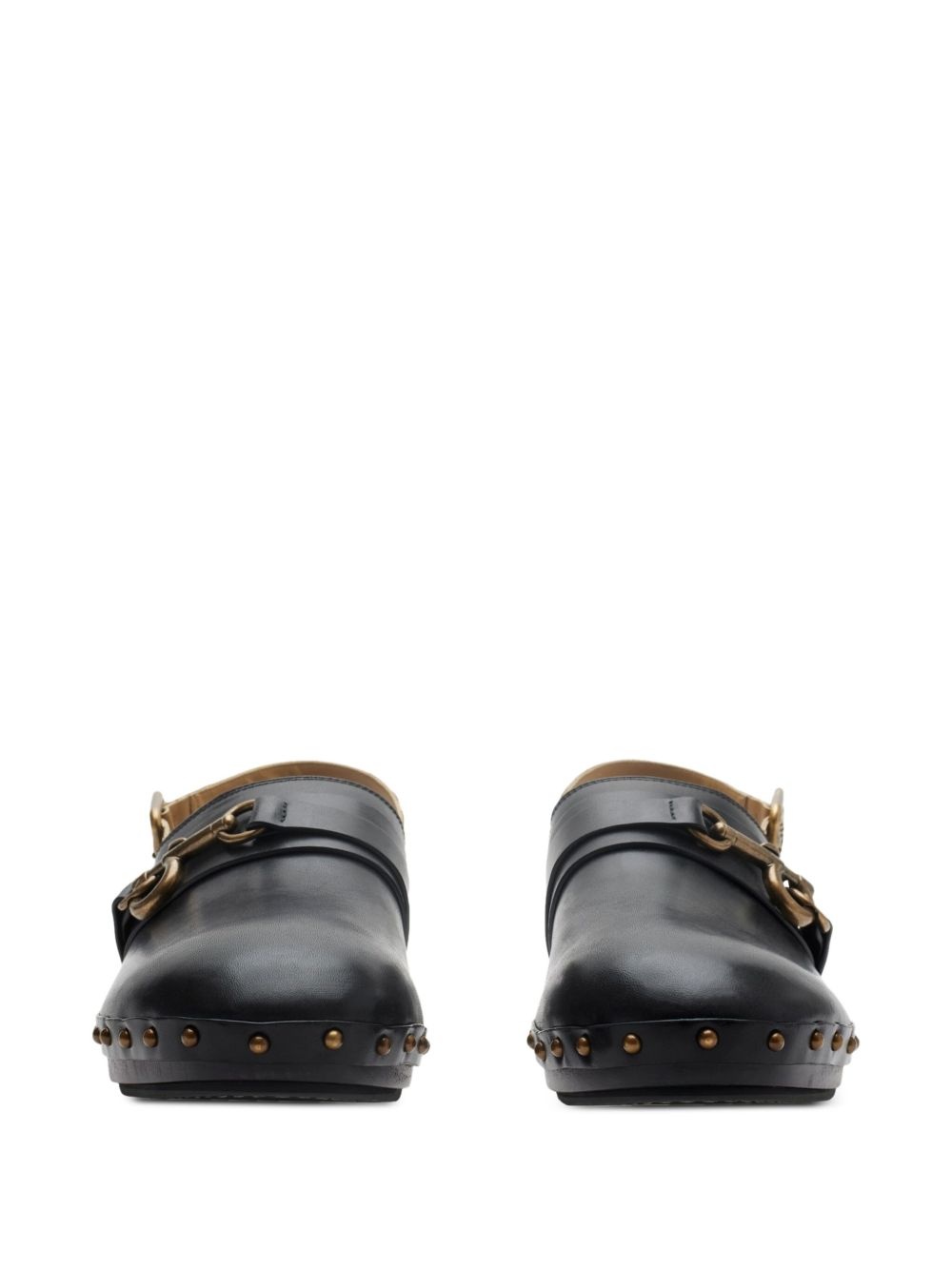 leather strap Clogs - 2