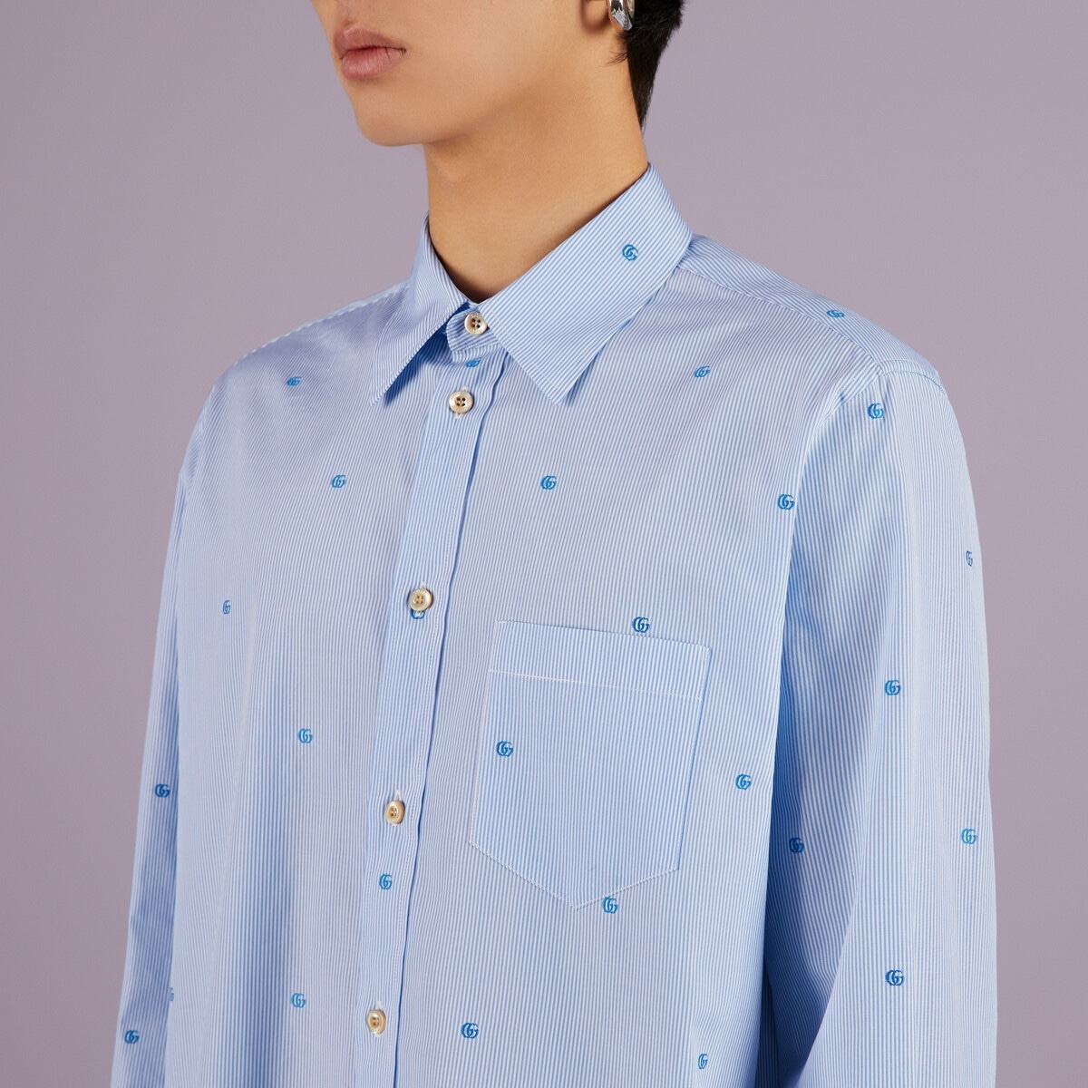 Striped cotton poplin shirt - 3