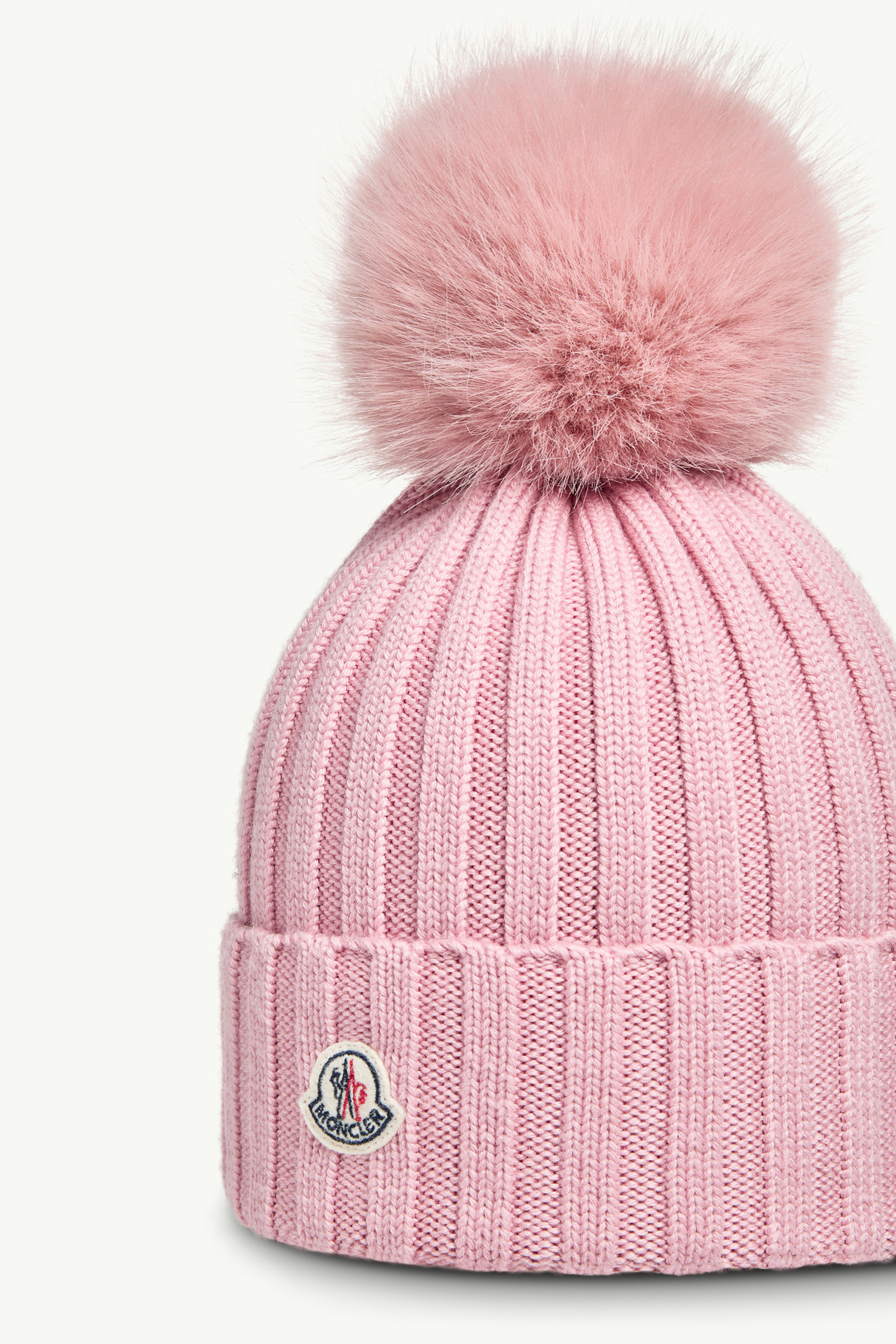 Wool Beanie with Faux Fur Pom Pom - 3