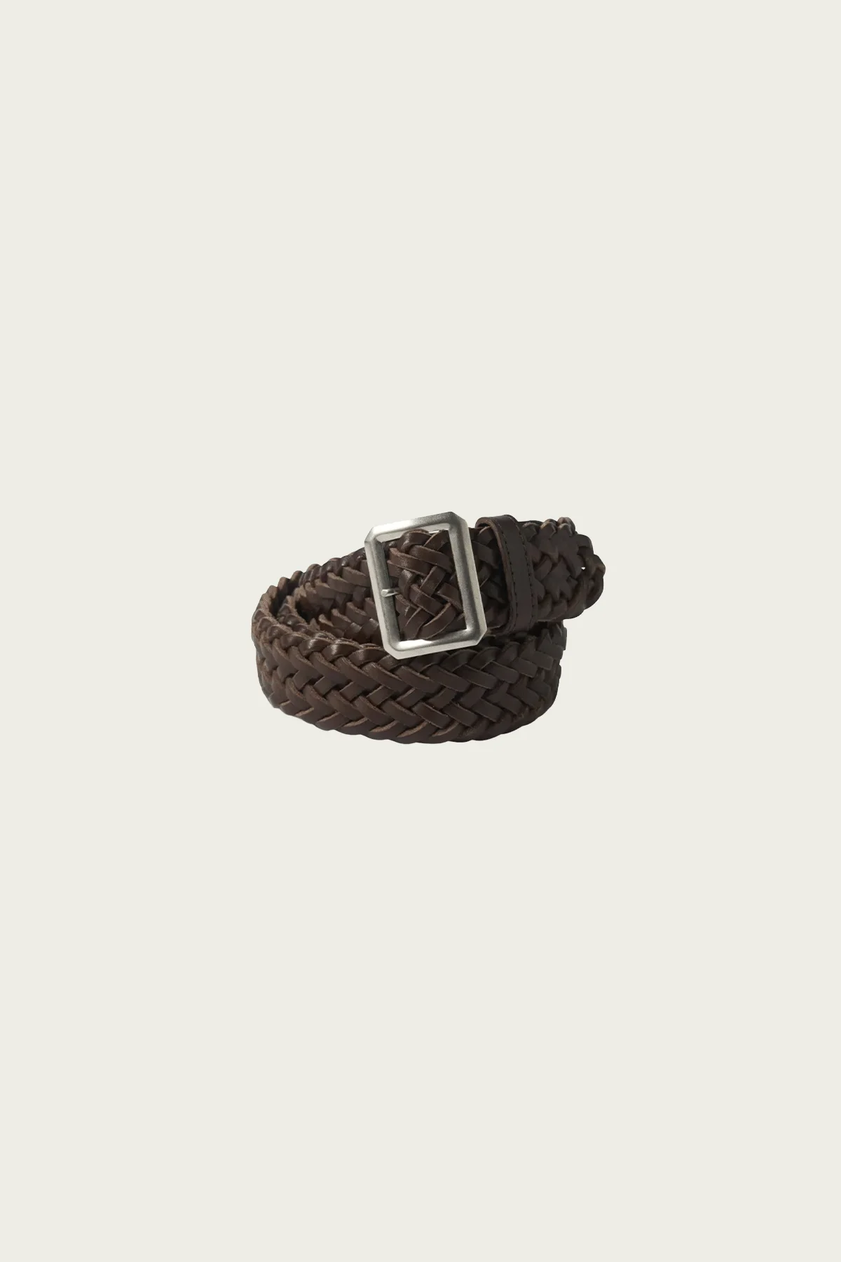 Leather Mesh Belt - Brown - 1