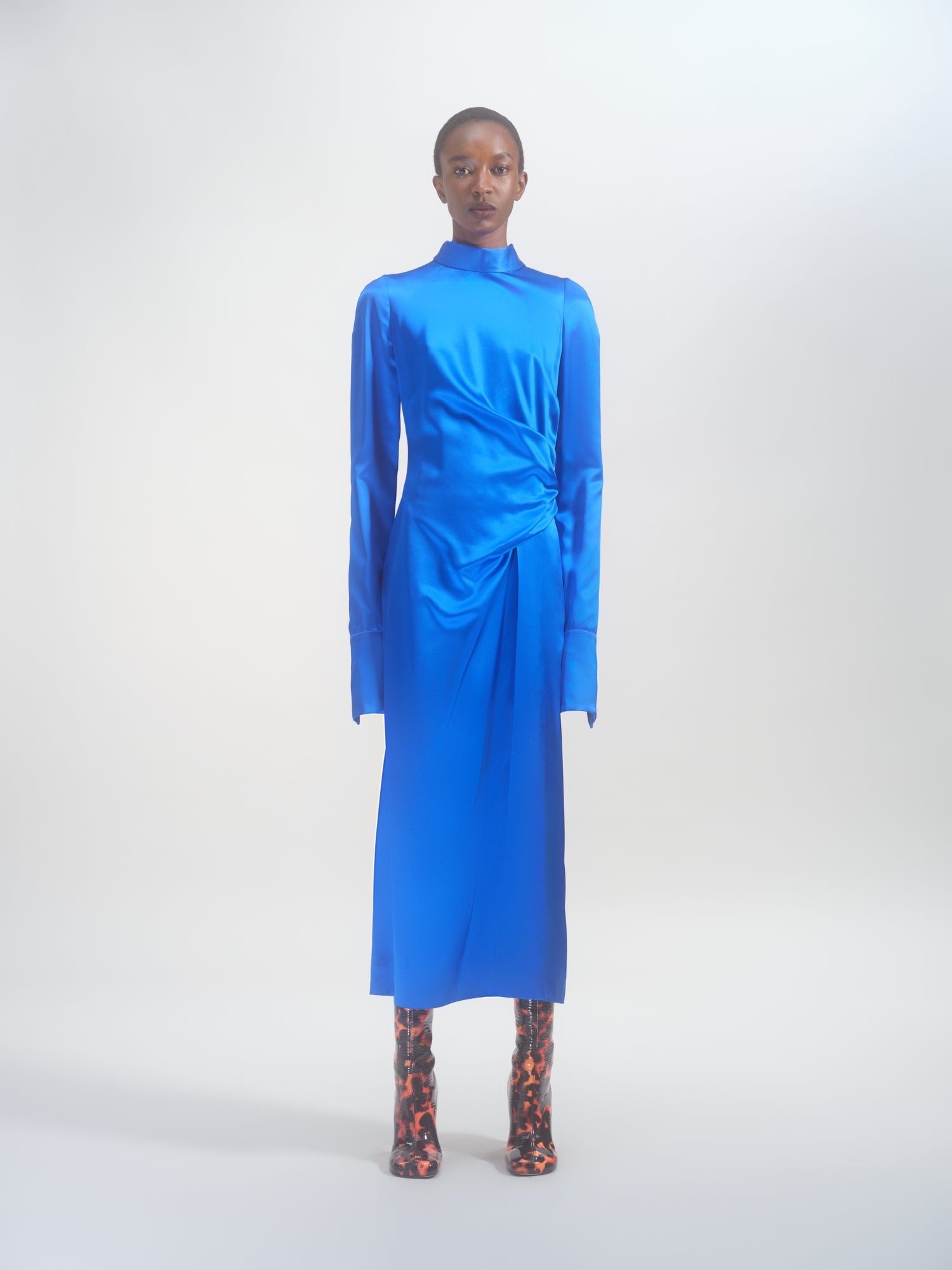 SILK DRAPED DRESS - 2