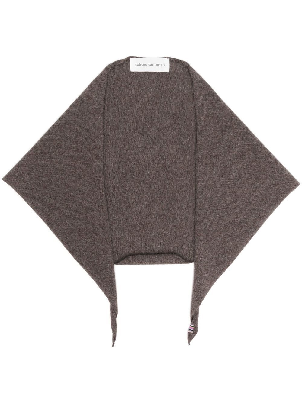 logo-patch knitted scarf - 1