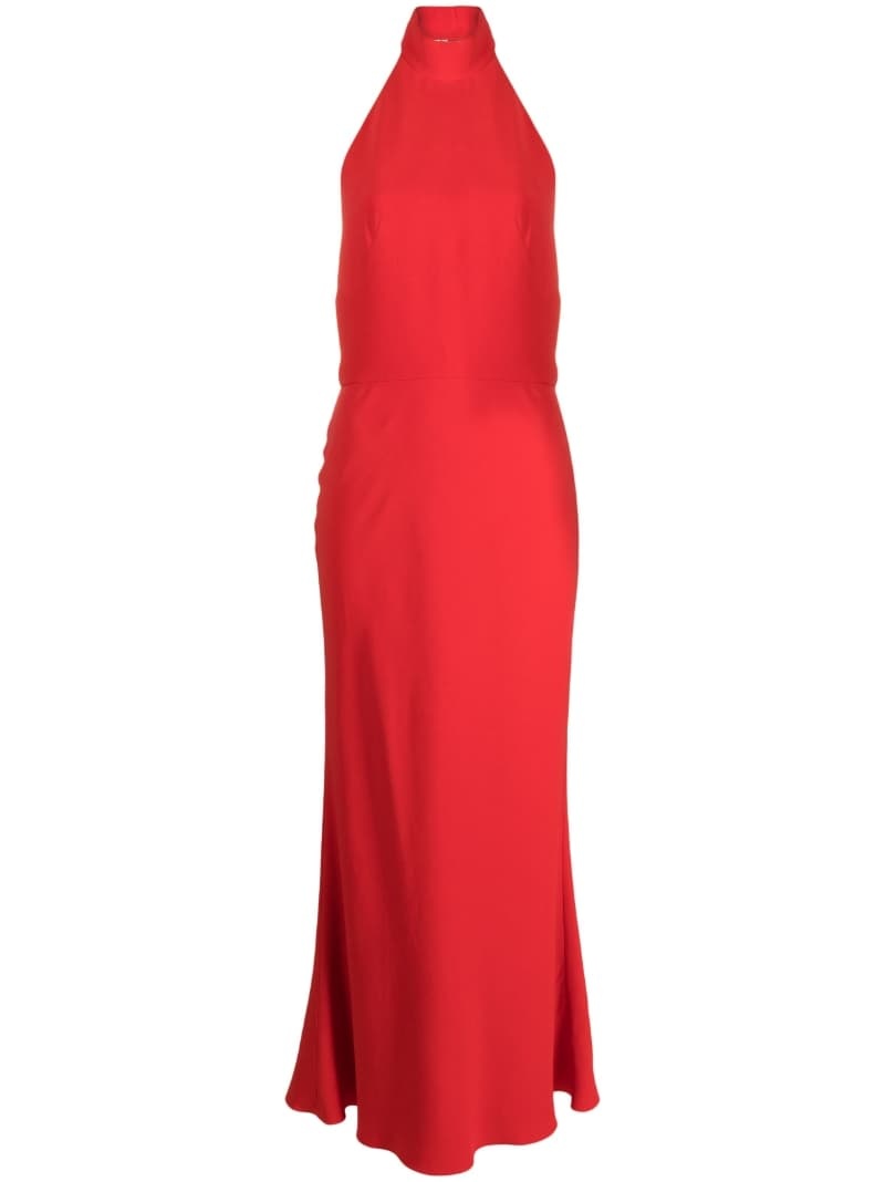 halterneck open-back maxi dress - 2