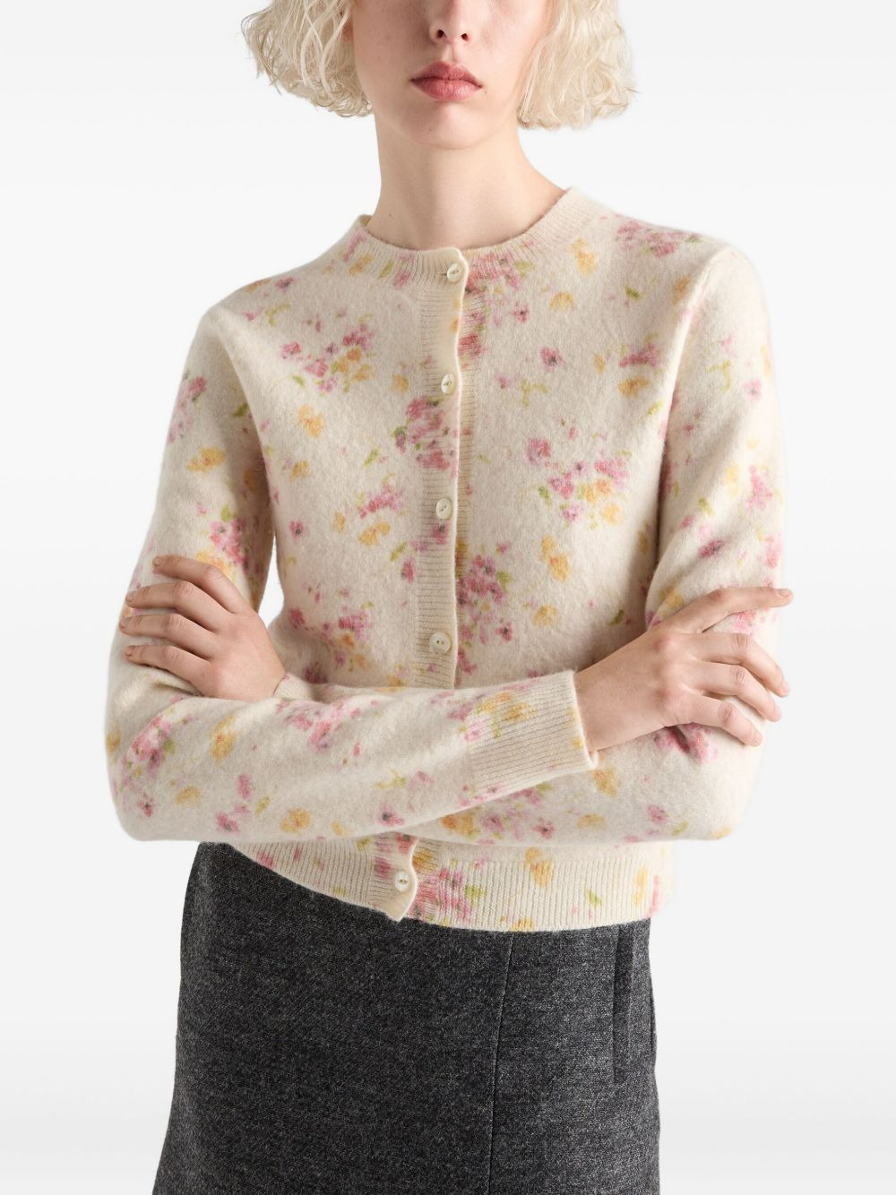 floral-pattern cardigan - 4