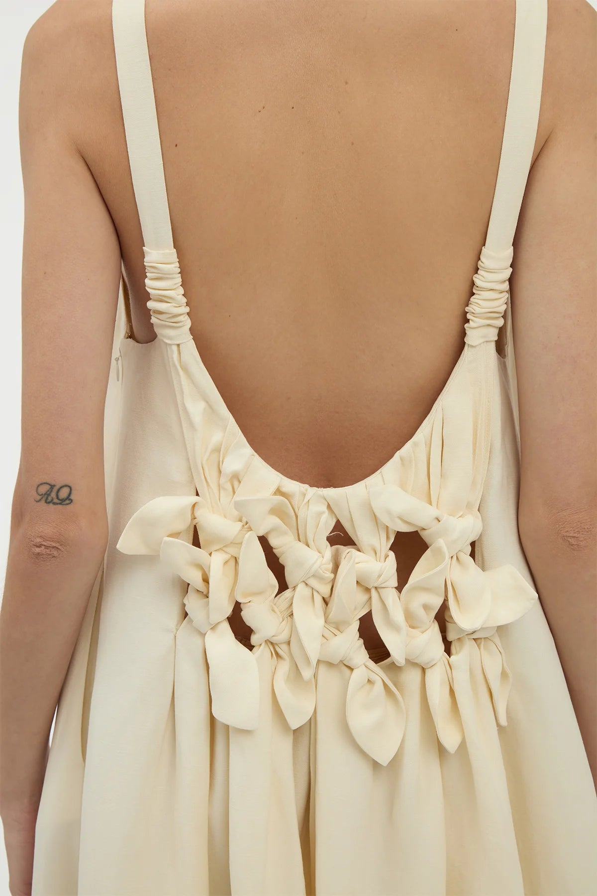 Aras Maxi Dress in Ivory Linen Silk - 6