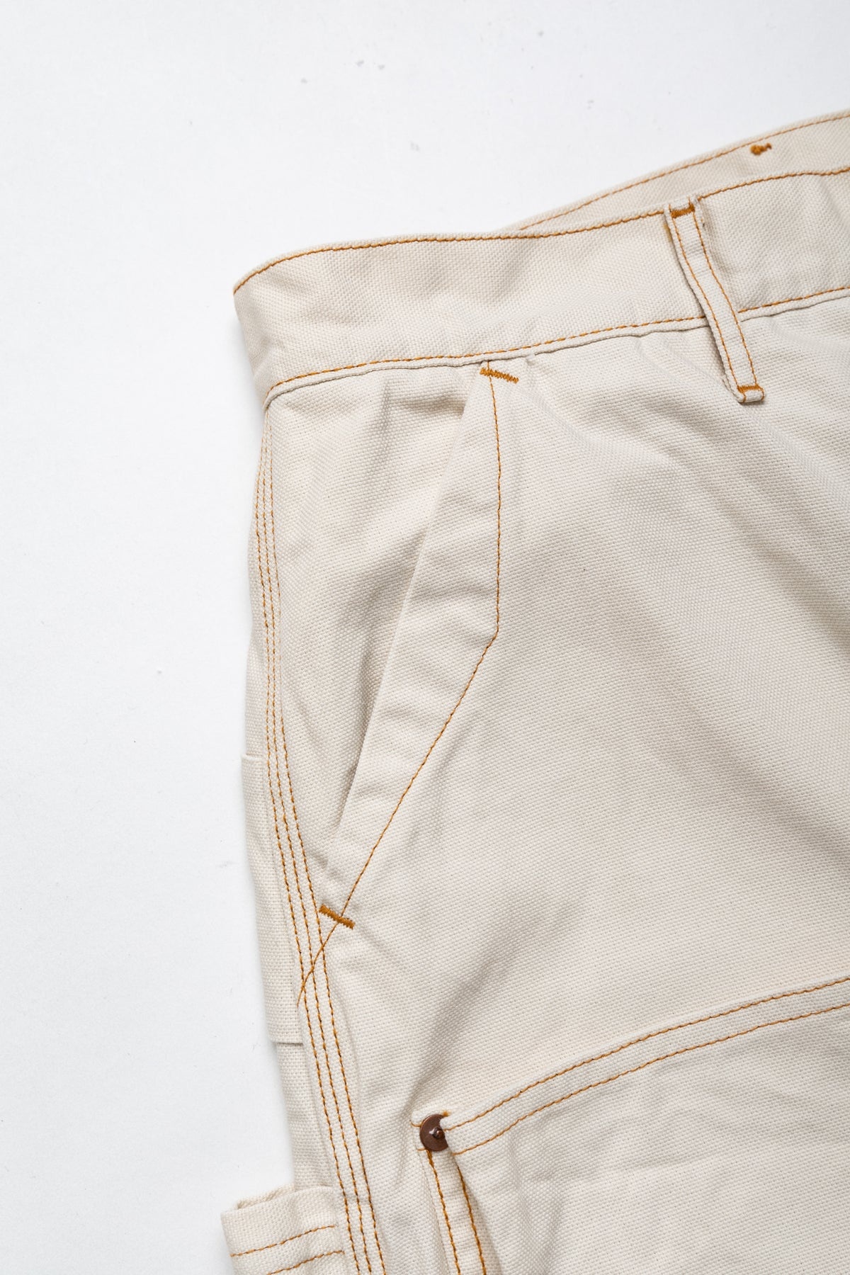 Light Canvas ZIPPER Wide LUMBER Pants - Ecru - 8