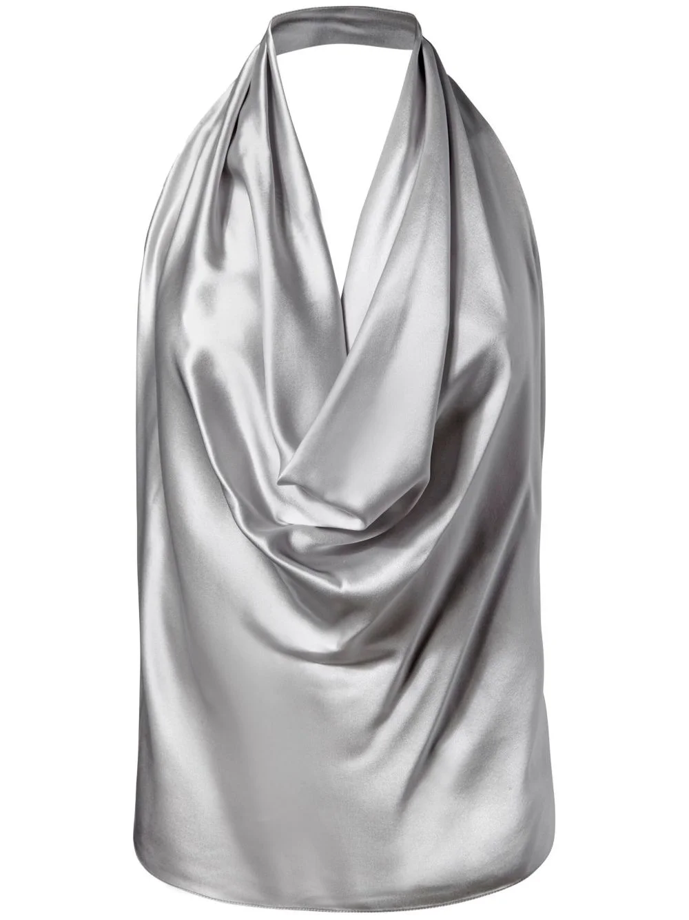 draped silk top - 1
