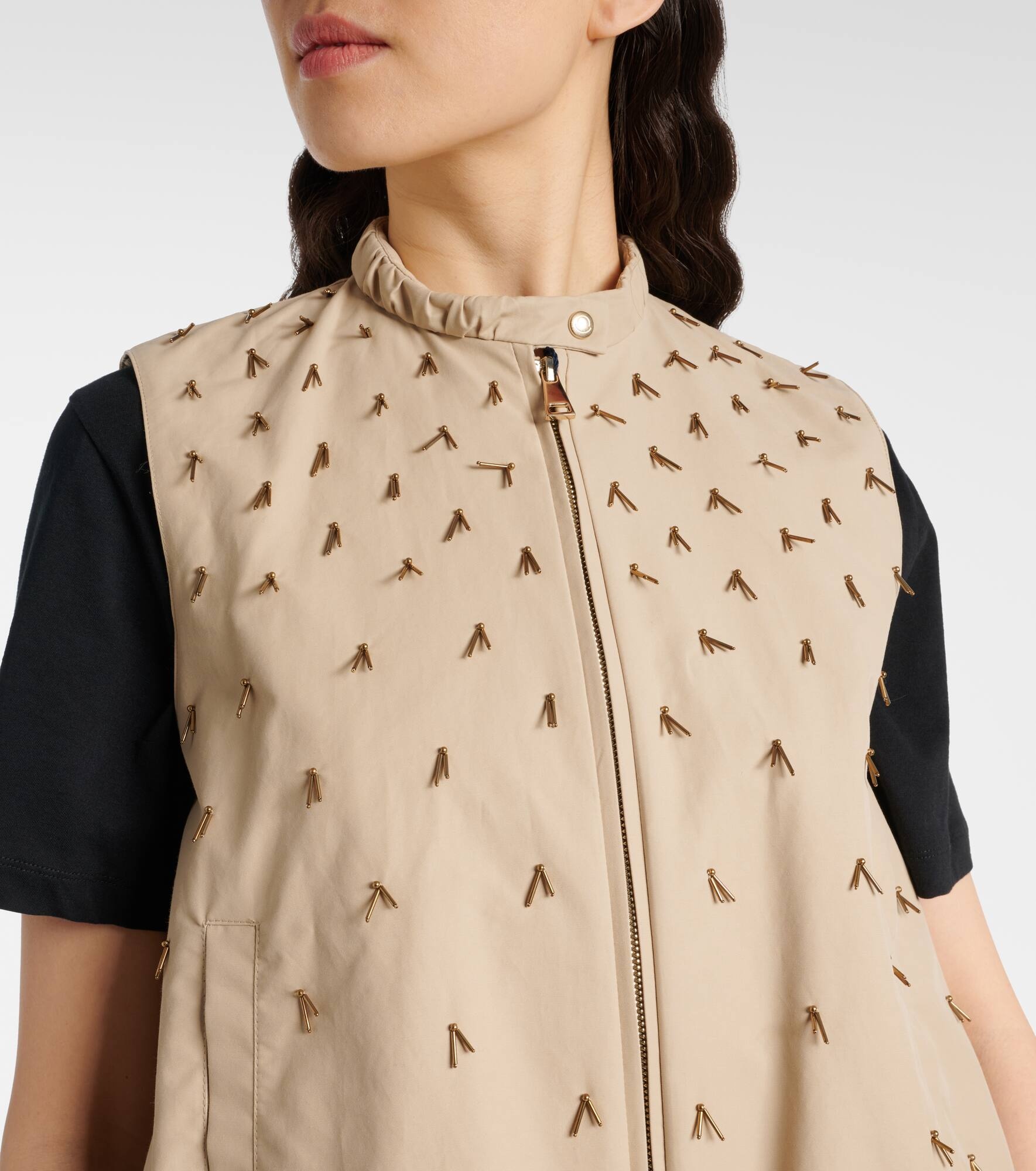 Gruilly beaded cotton-blend vest - 4