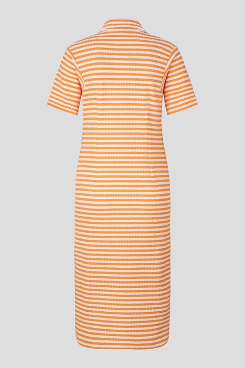 Ann Knitted shirt blouse dress in Orange/White - 6