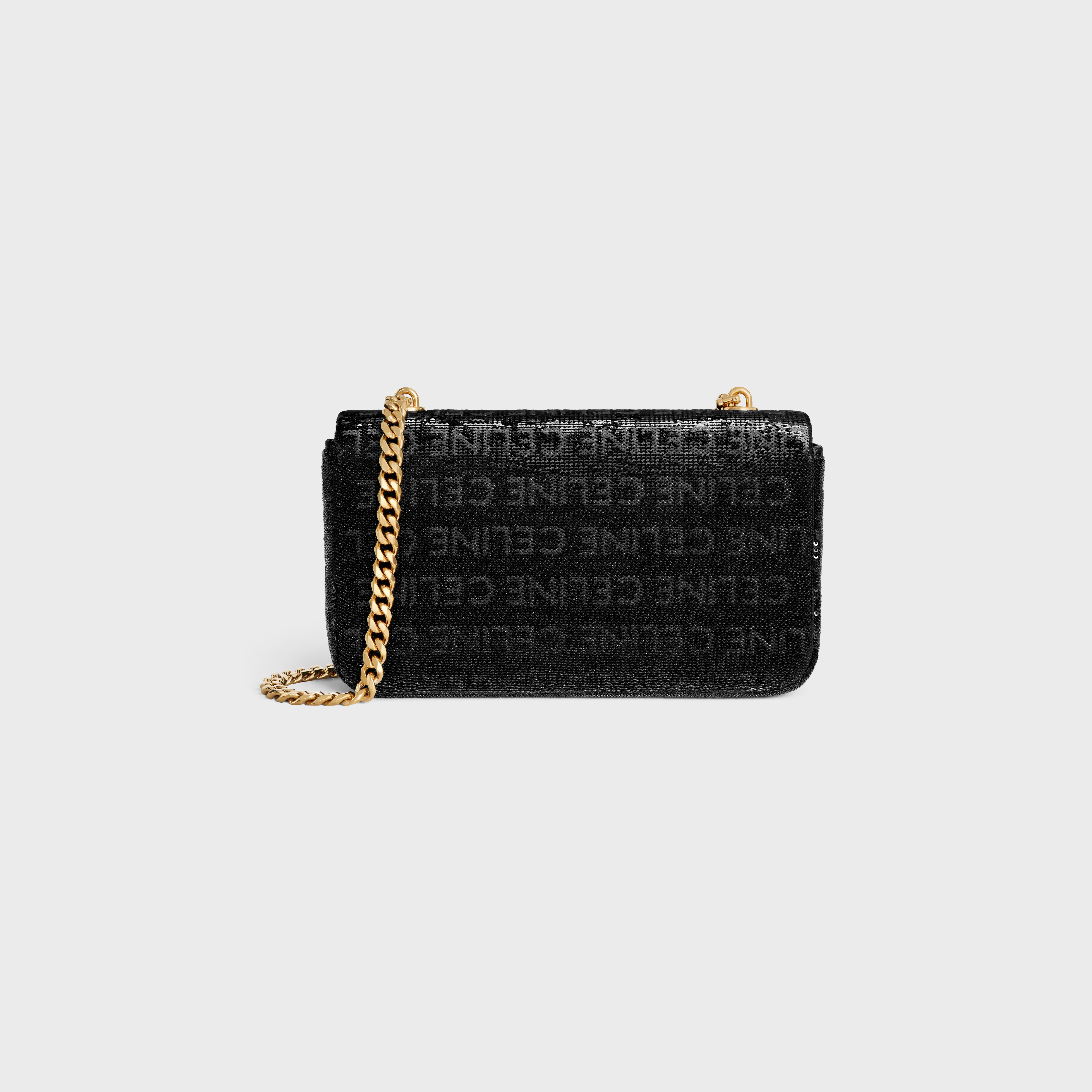 CHAIN SHOULDER BAG CLAUDE in SEQUINS WITH CELINE ALL-OVER - 3