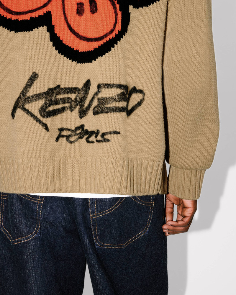 'Kenzo x Futura 2000' zipped knitted cardigan in wool 9