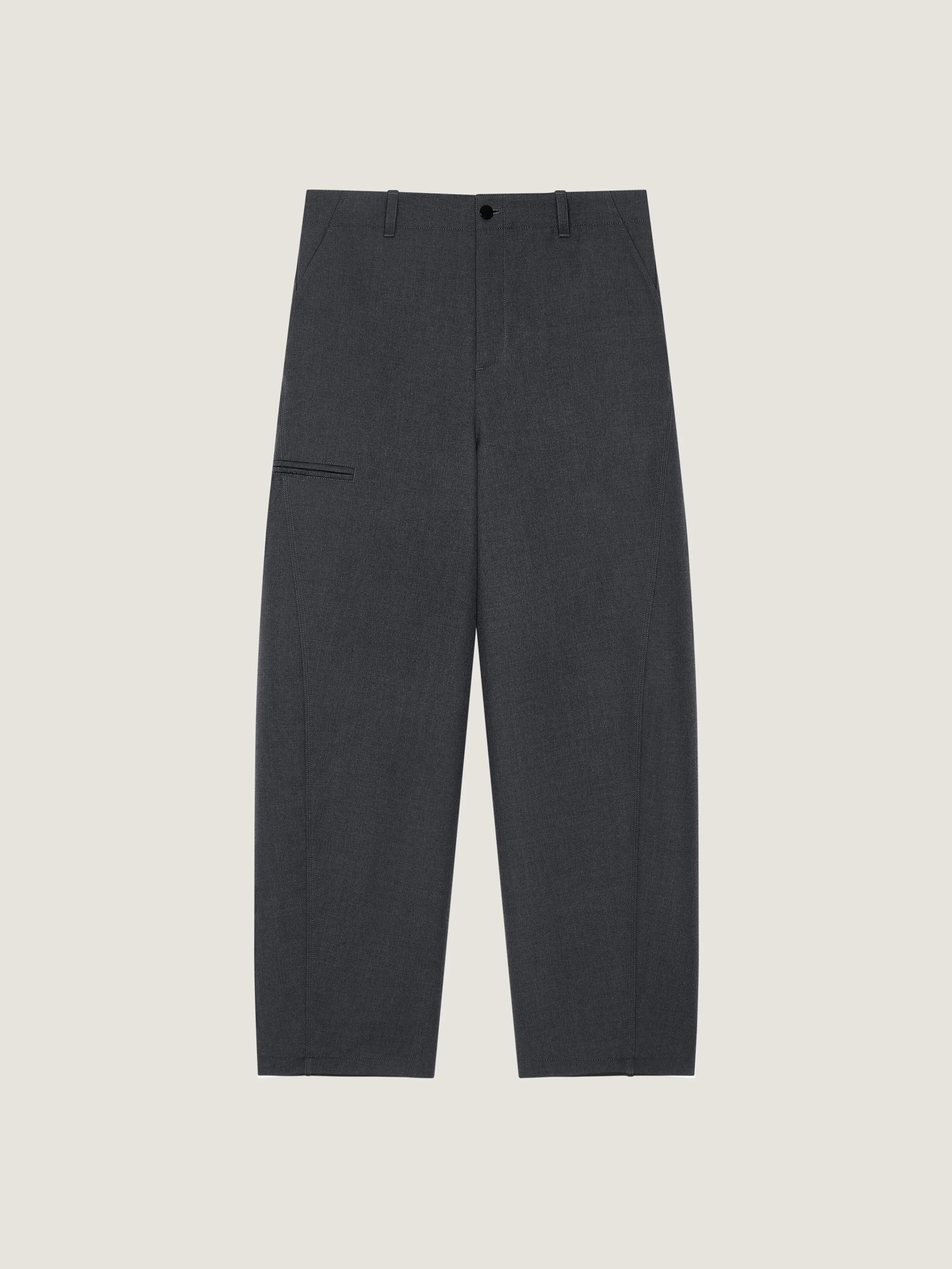 COUTURE SEAM PANTS IN COTTON WITH CHECKED REVERSE - 1