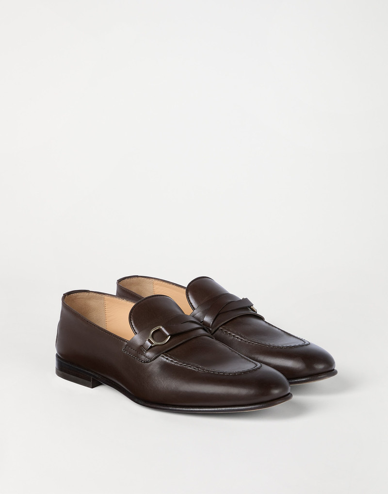 Soft waxed calfskin loafers with bit detail 2