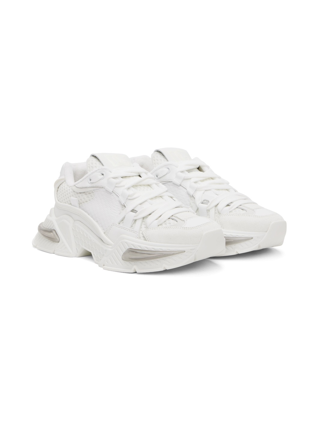 White Mixed-Material Airmaster Sneakers - 4