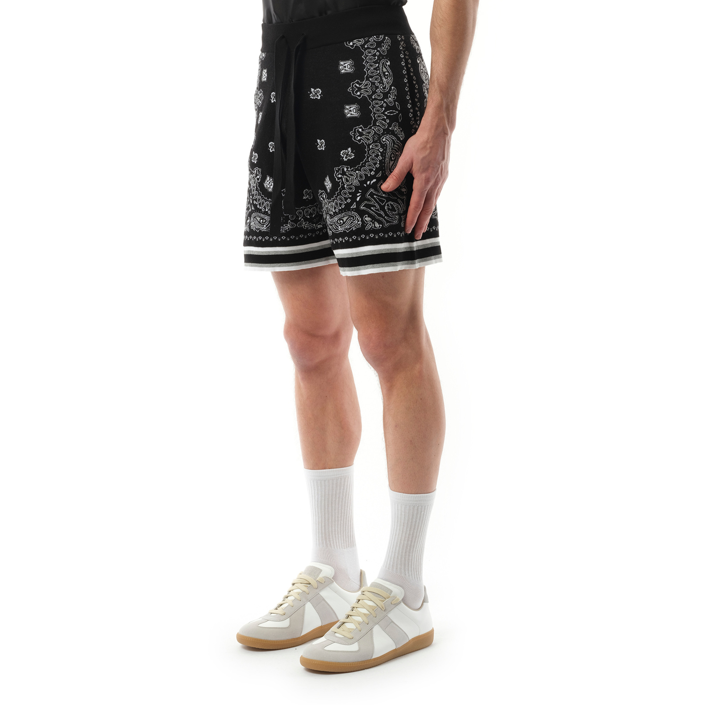 Bandana Shorts in Black/White - 5