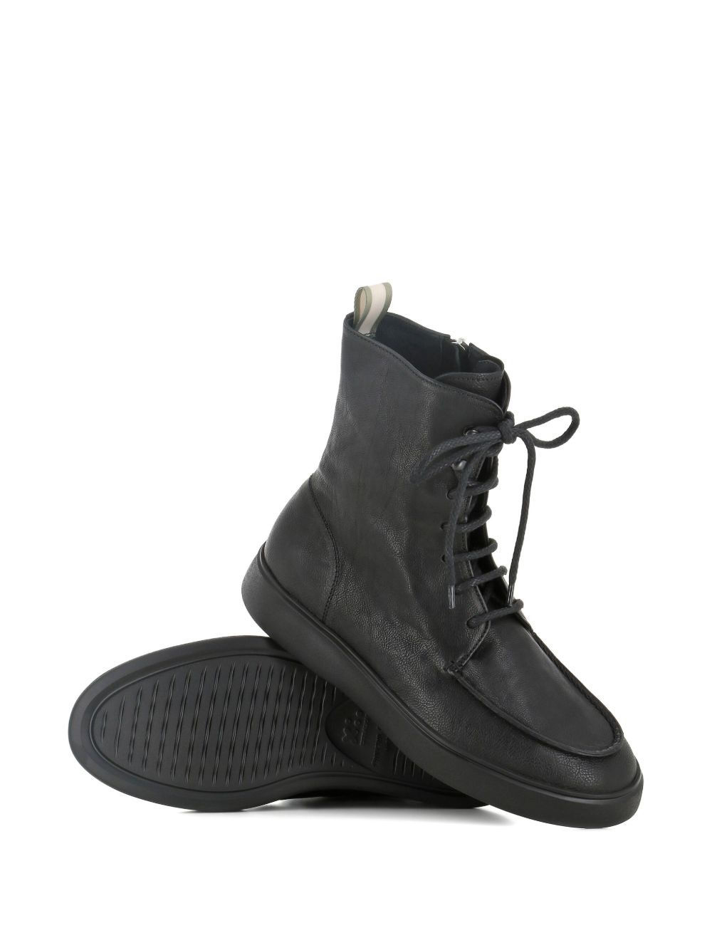 lace-up leather combat boots - 4