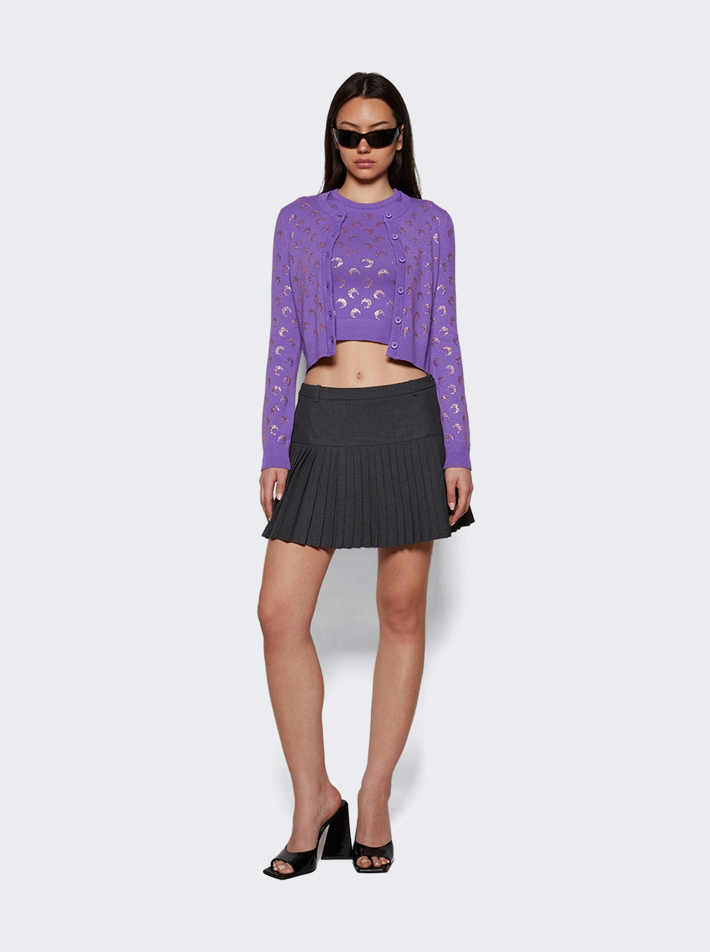 Regenerated Tailoring Pleated Skirt Grey - 5