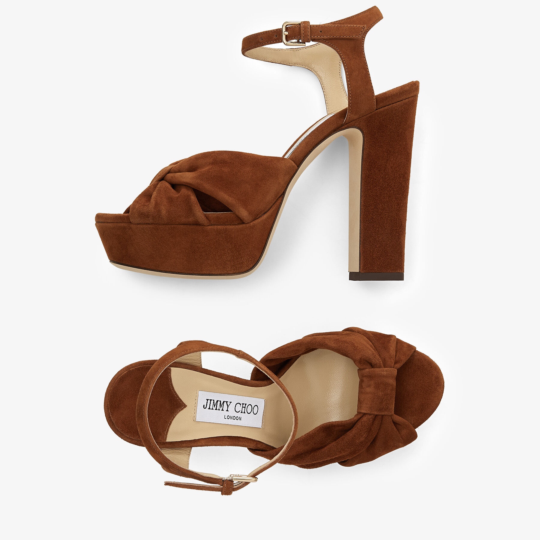 Heloise 120
Tan Suede Platform Sandals - 5