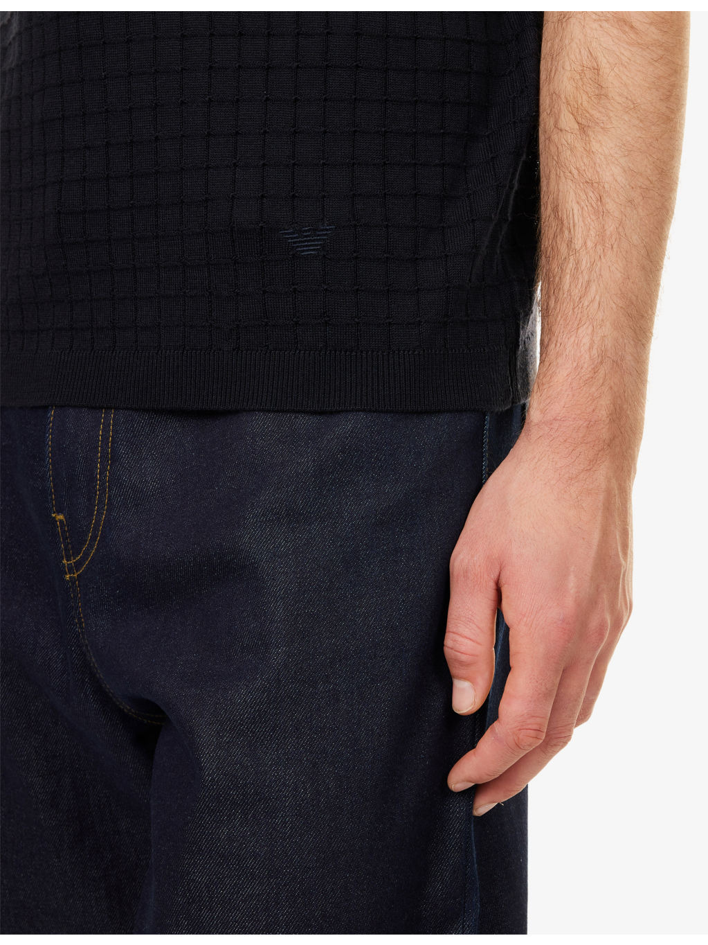 Textured Short-Sleeve Knitted Top - 5