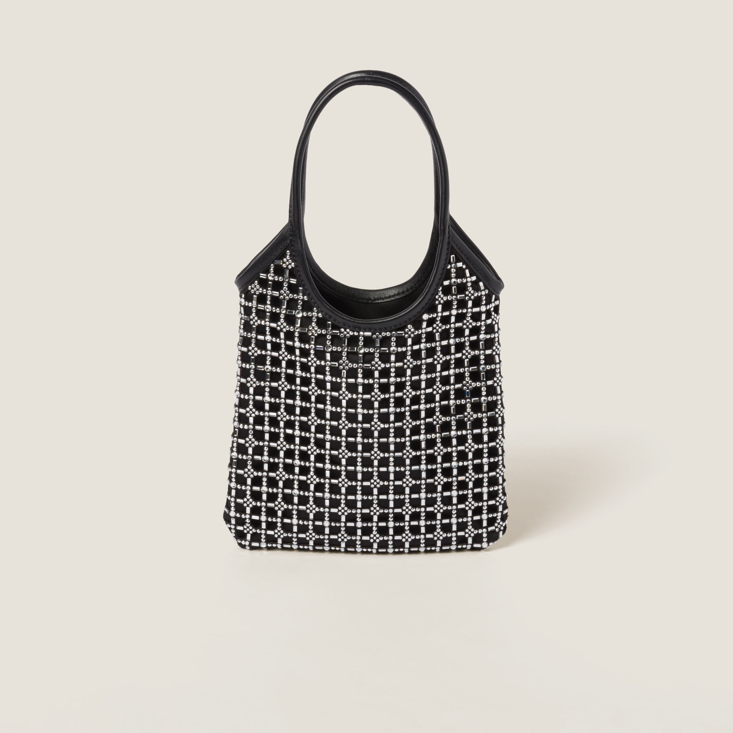 MIU MIU★Satin handbag with synthetic crystals Miu Miu Satin handbag with synthetic crystals | REVERSIBLE