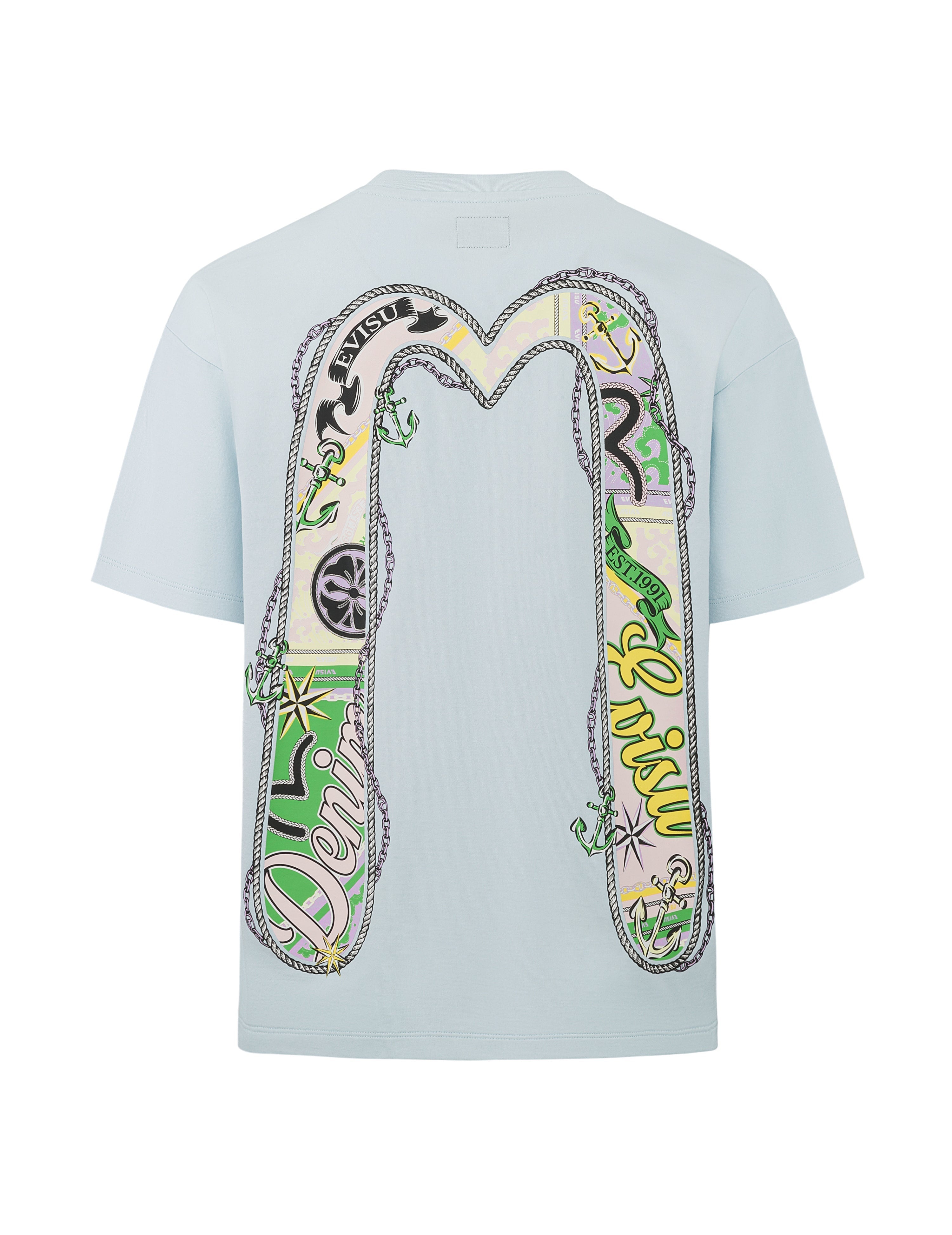 Twisted Rope and Daicock Anchor Print Oversized T-Shirt - 11