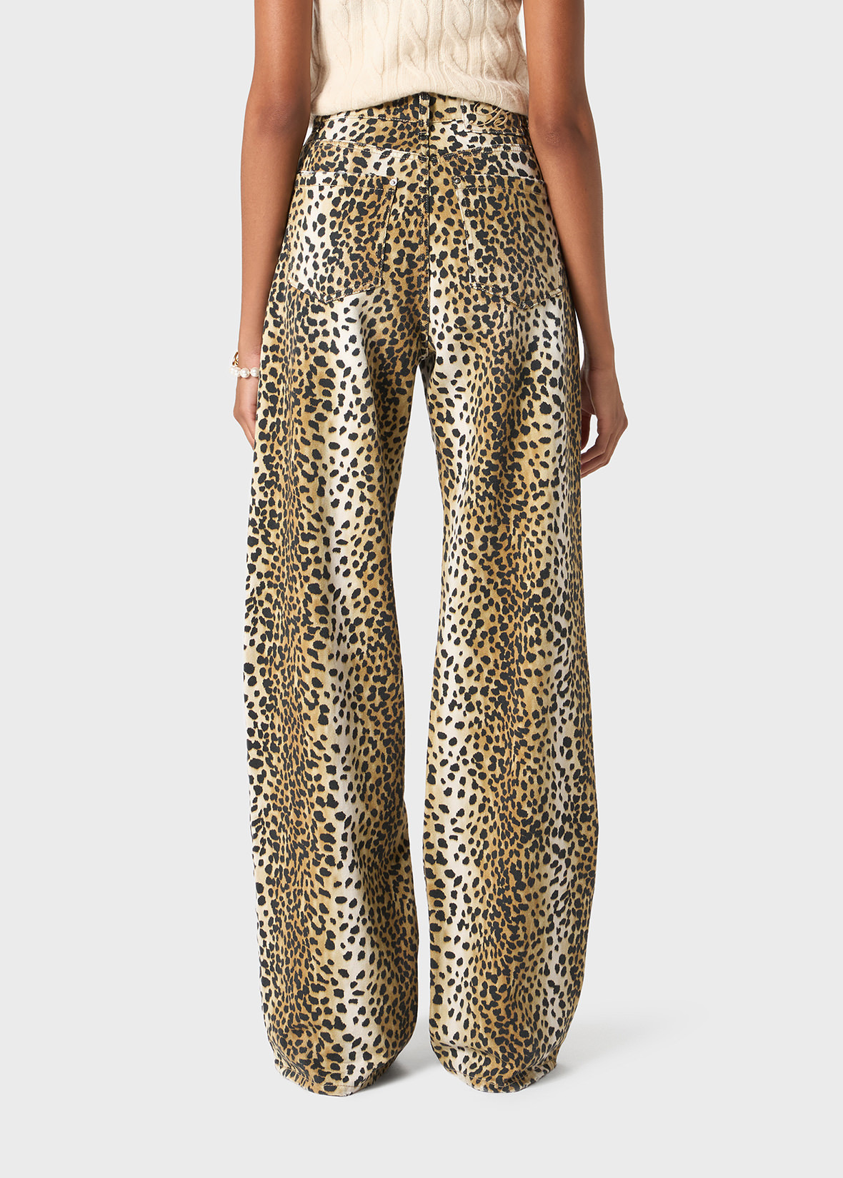 BOY FIT PANTS IN ANIMALIER PRINT BULL COTTON - 4