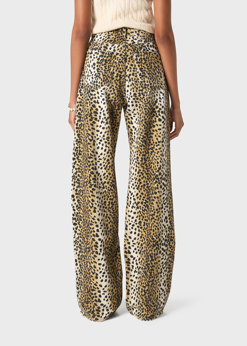 BOY FIT PANTS IN ANIMALIER PRINT BULL COTTON 4
