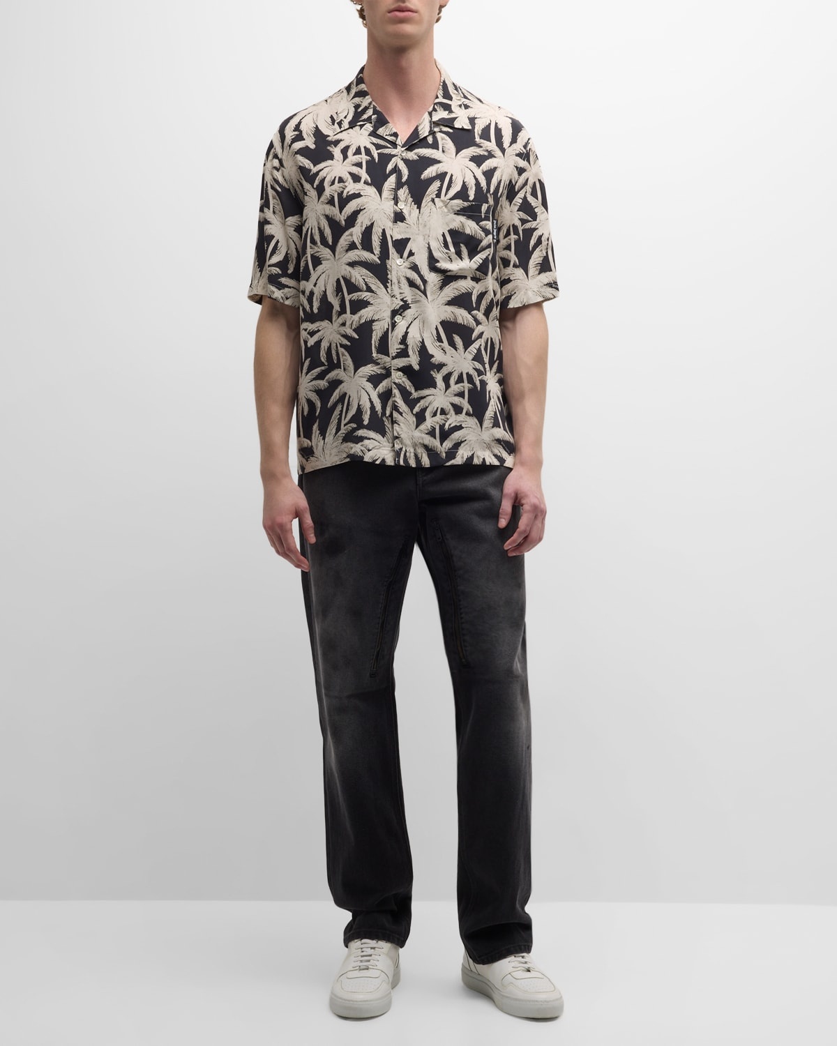 Men's Palm-Print Camp Shirt - 3
