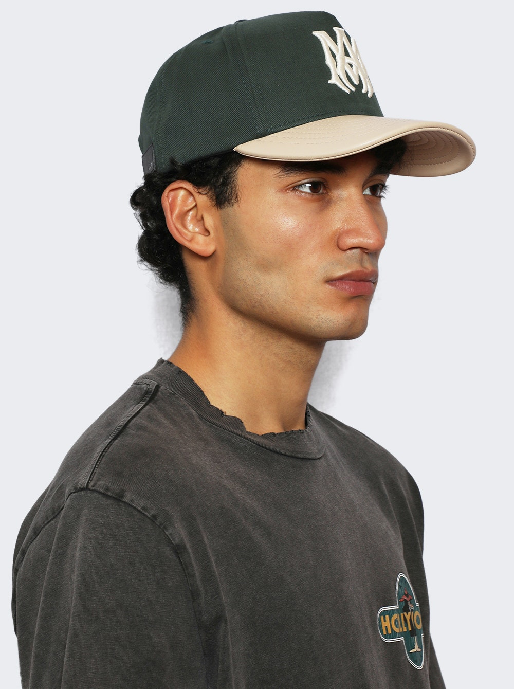 Two Tone Canvas Hat Dark Palm - 3