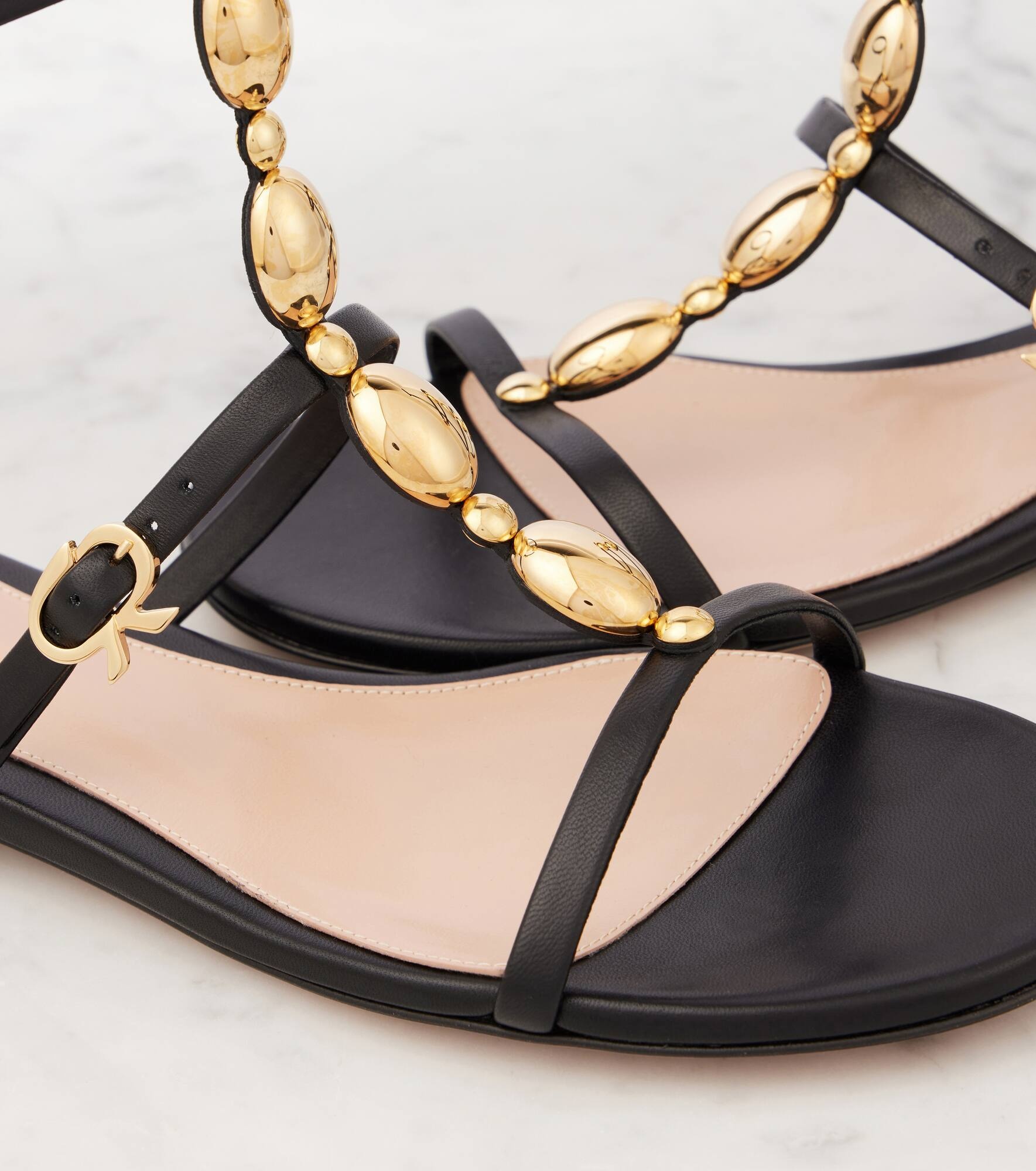 Embellished leather sandals - 5
