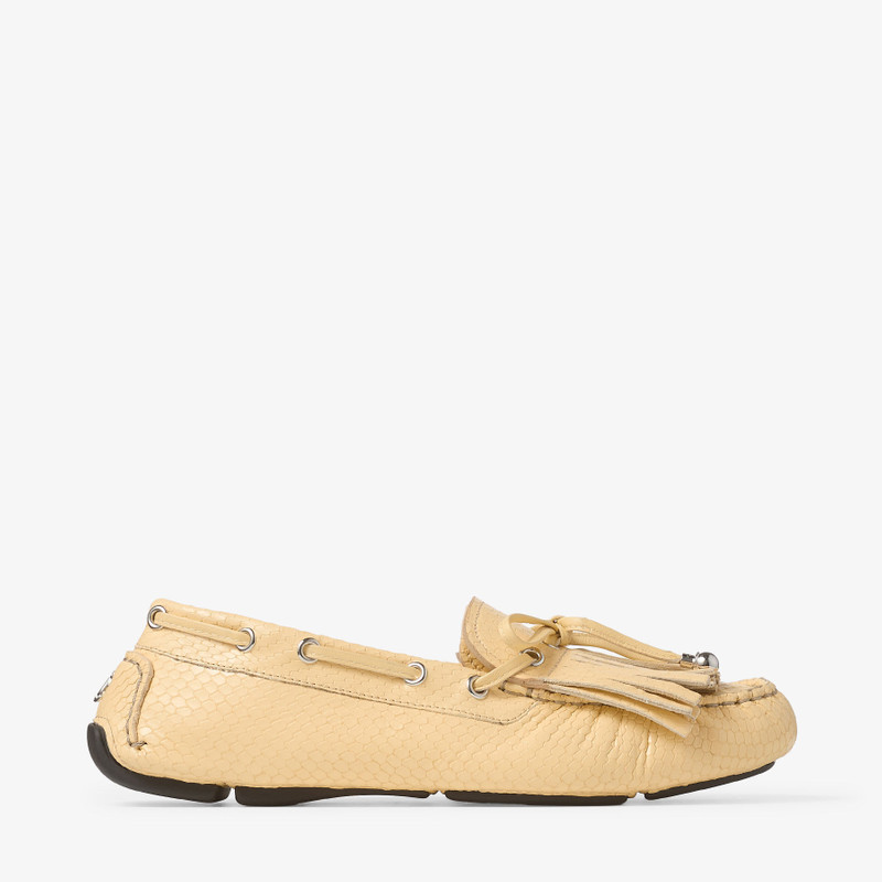 Manon F Corn Elaphe Printed Leather Loafers 1