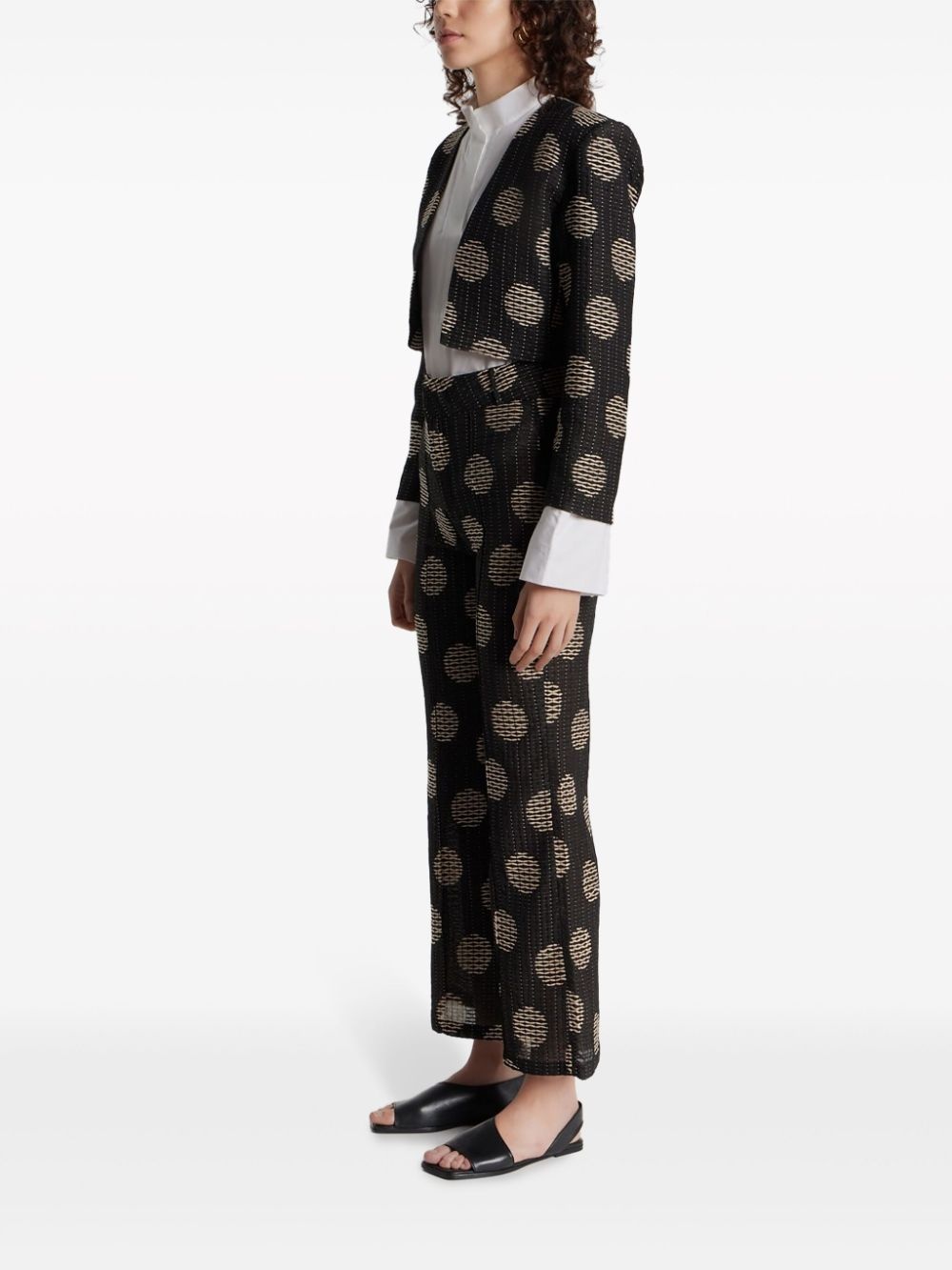 Yoshismart jacquard cropped trousers - 3