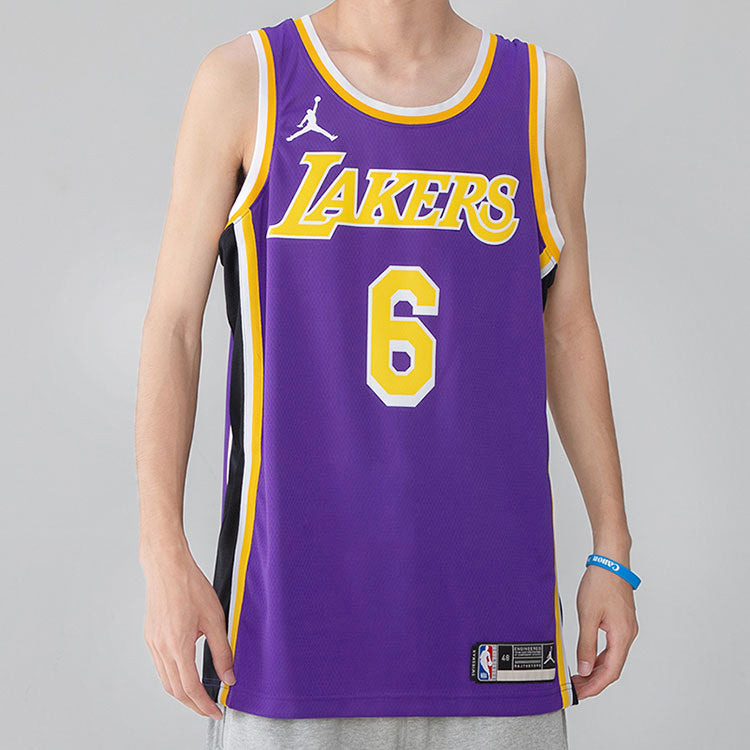 Men's Nike NBA Quick Dry Sports Basketball SW Fan Edition Version Los Angeles Lakers Lebron James No - 4