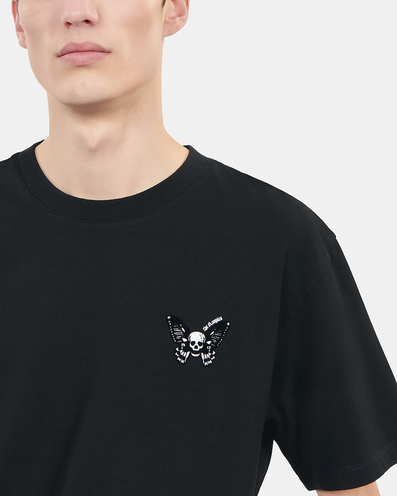 BLACK T-SHIRT WITH BUTTERFLY FLOCKING 6