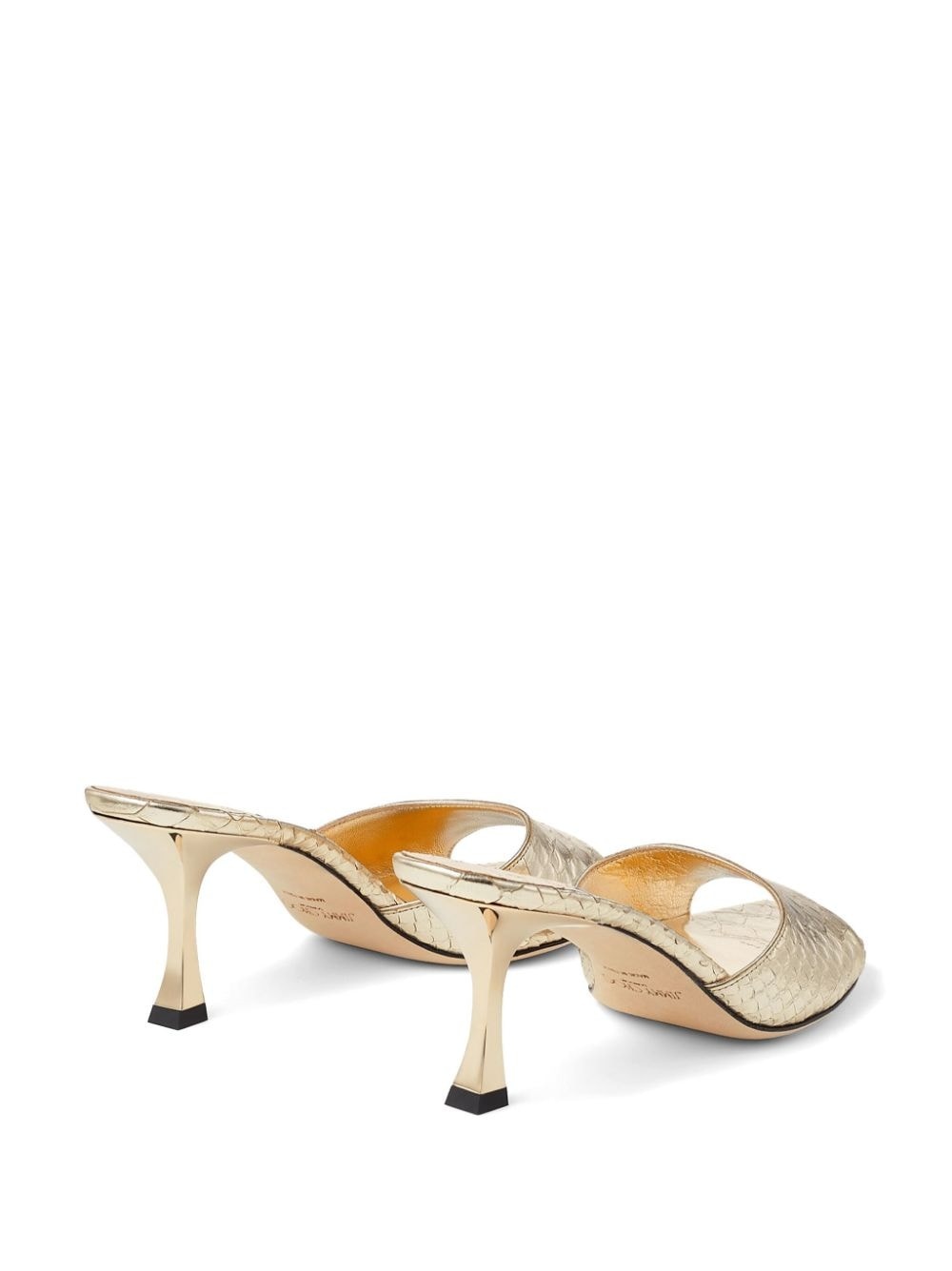 Val 70mm snakeskin-effect leather mules - 3