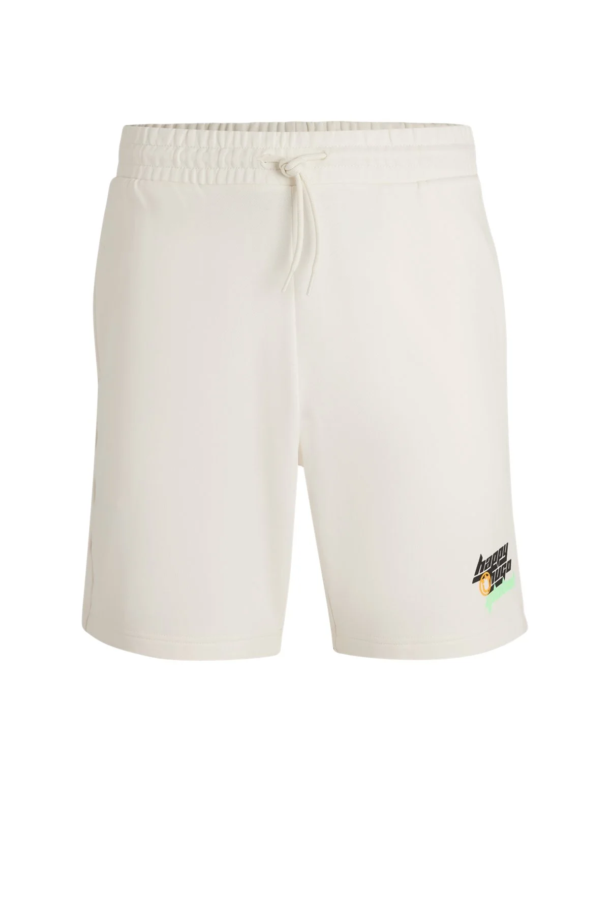 COTTON-TERRY SHORTS WITH HAPPY HUGO LOGO - 1