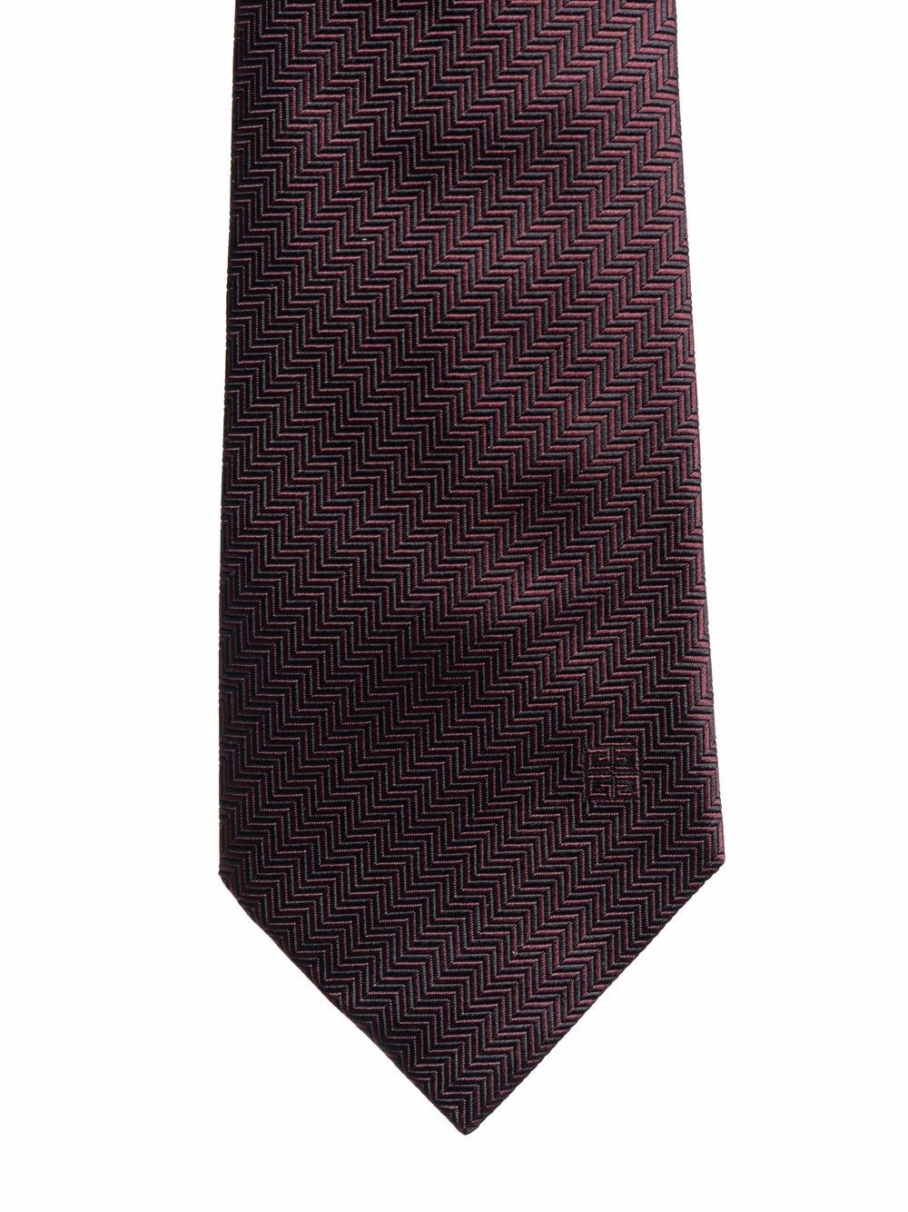 logo jacquard silk tie - 2