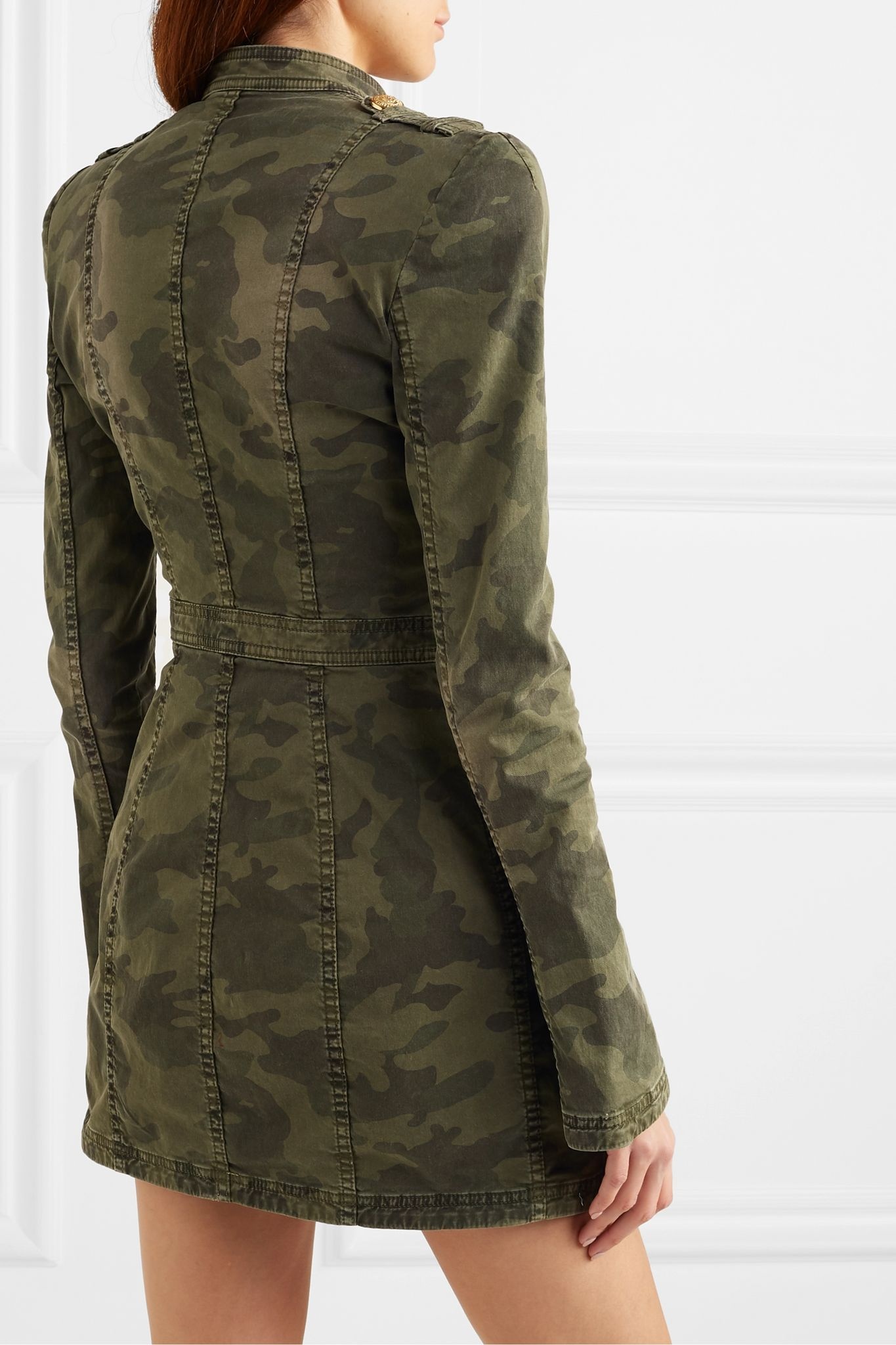 Chain-embellished camouflage-print cotton-blend jacket - 4