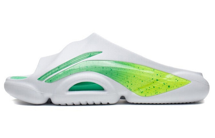 (WMNS) Li-Ning 8 PE Courtside Sport Slides 'White Green' ABTS010-14 - 2