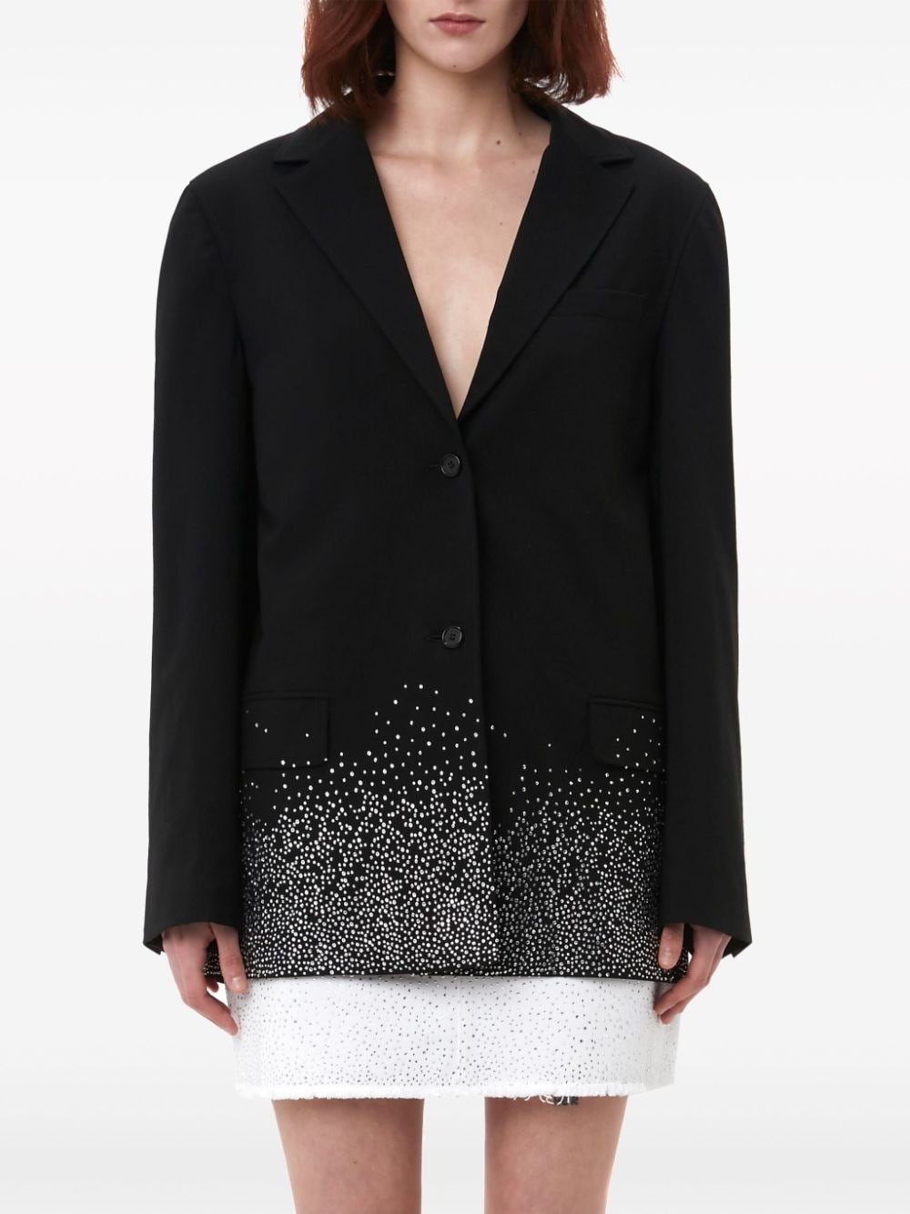 crystal-embellished single-breasted blazer - 2