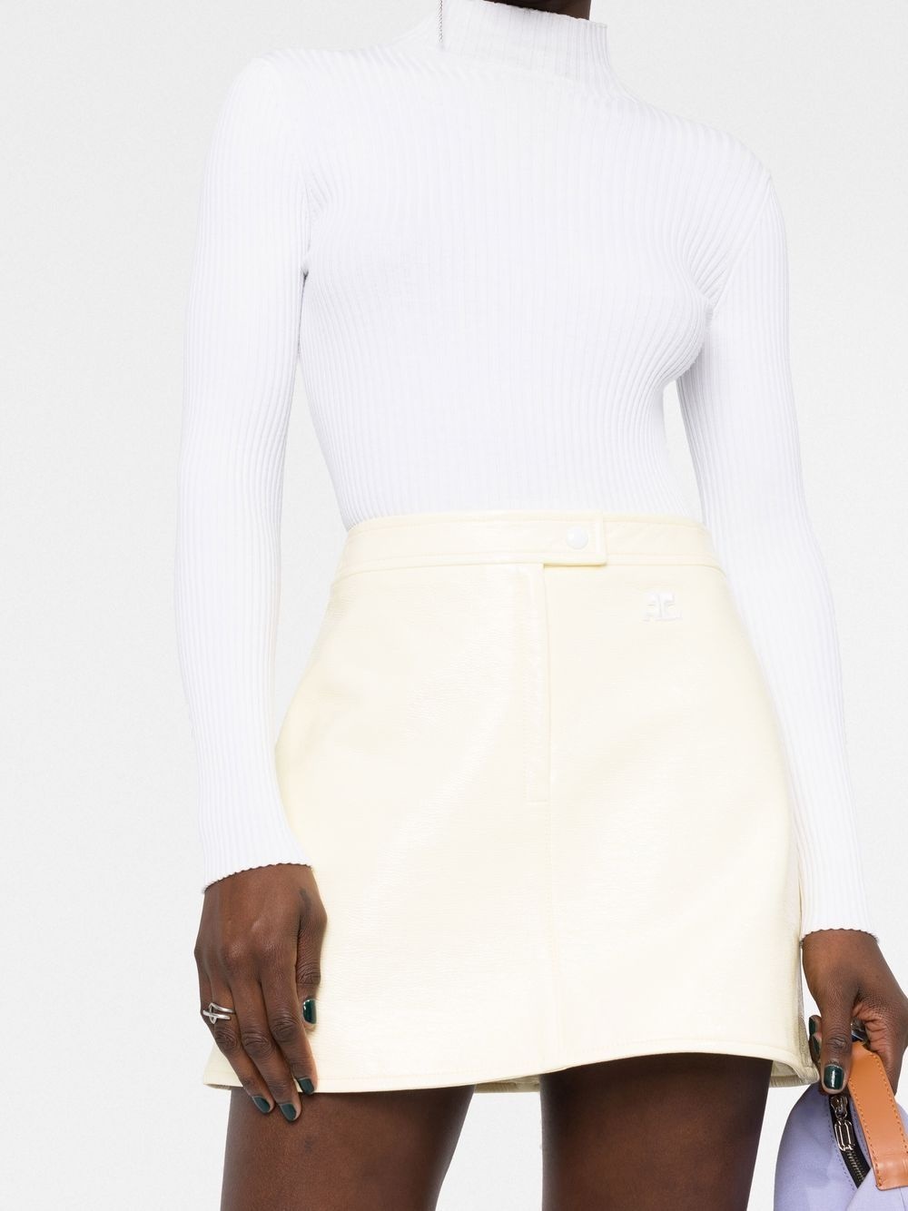 Reedition vinyl mini skirt - 3
