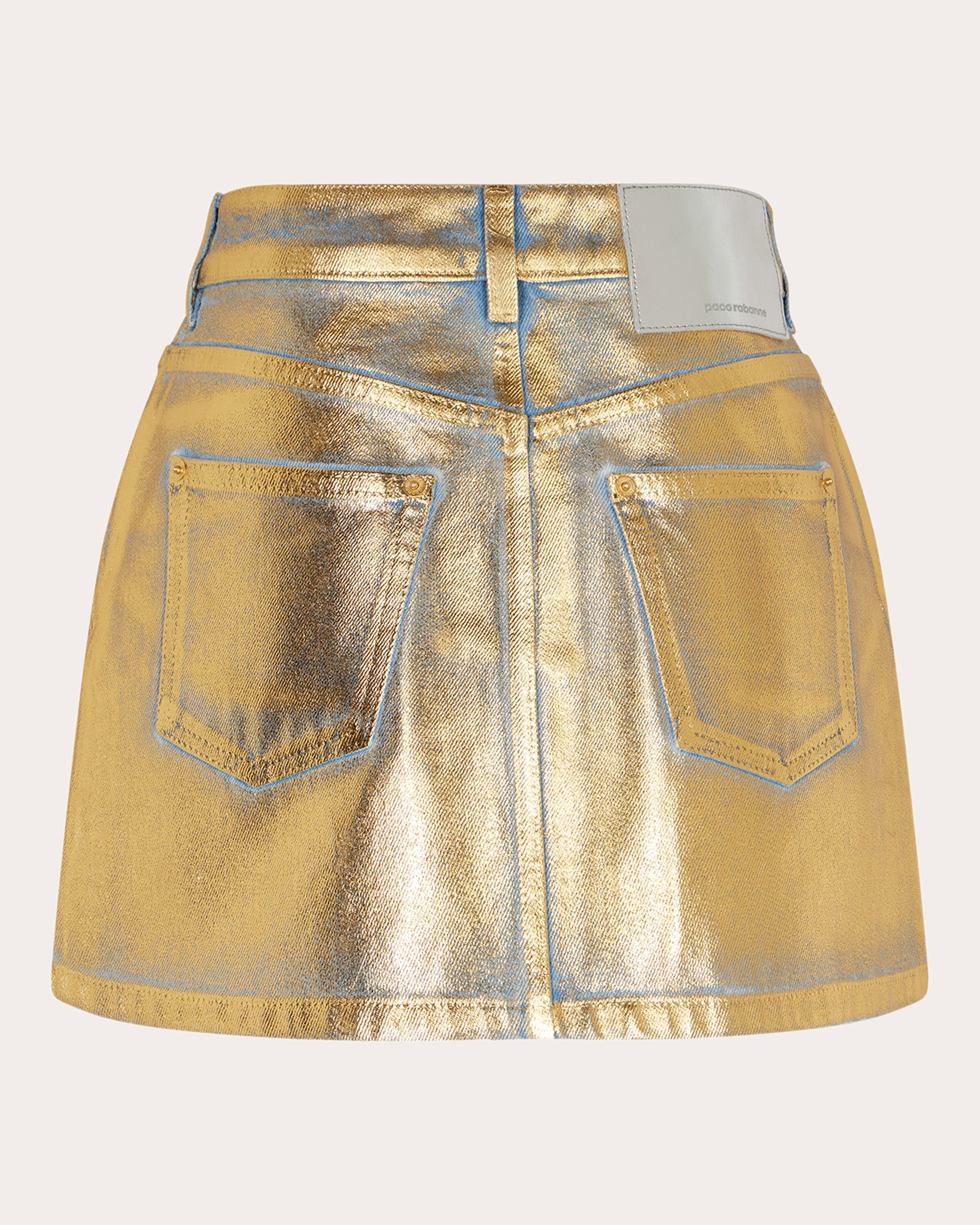 Metallic Denim Mini Skirt - 2