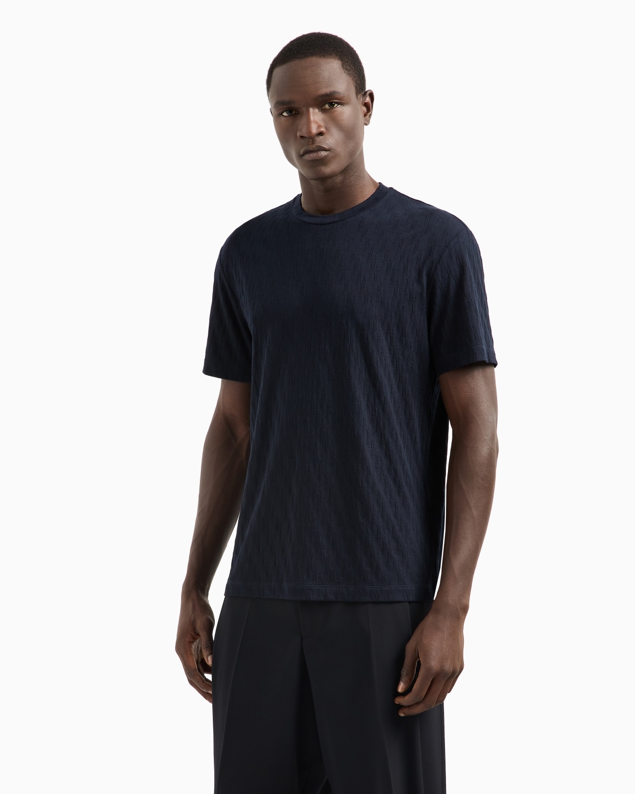 STRETCH VISCOSE-BLEND CREW-NECK T-SHIRT - 2