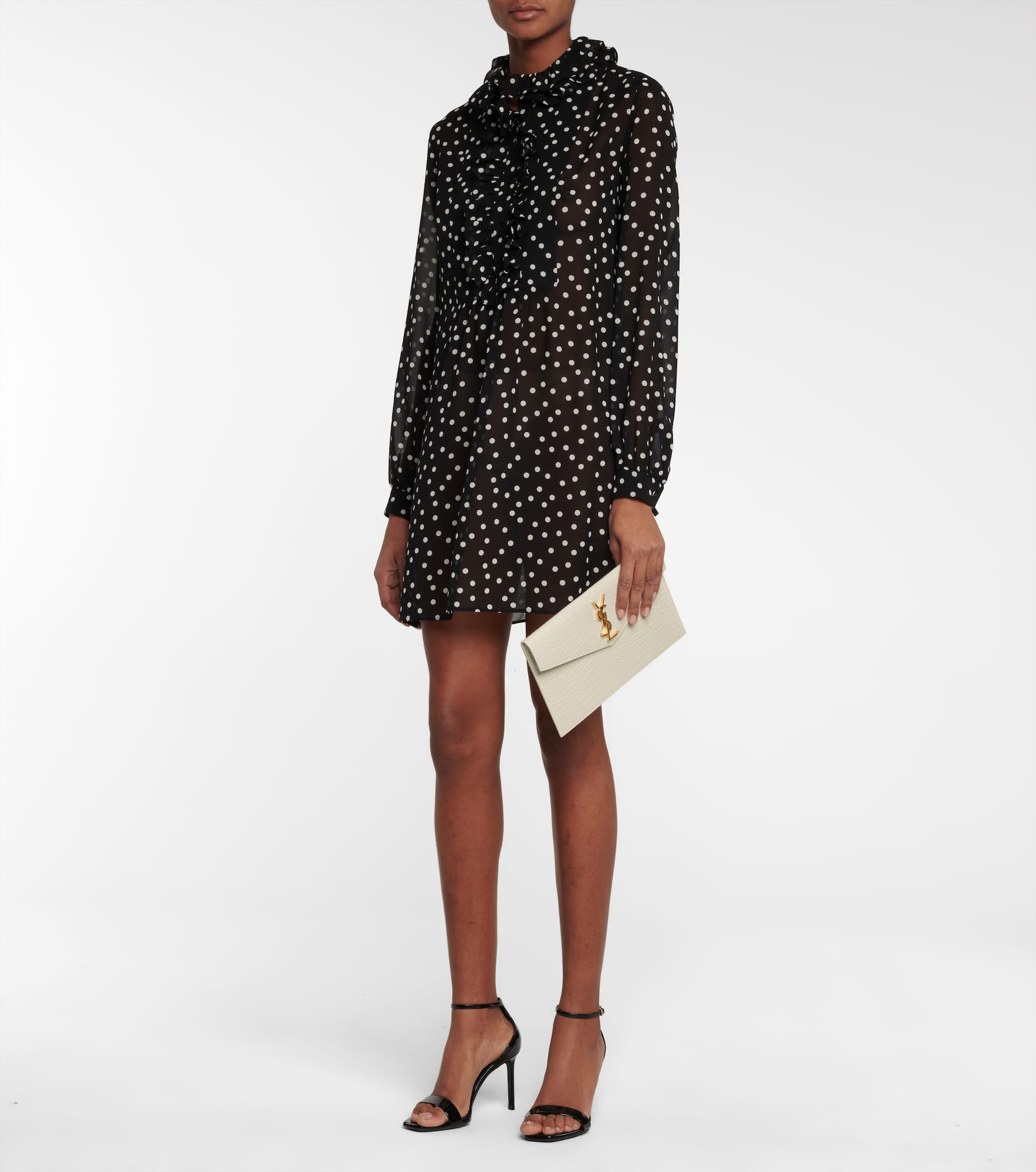 Uptown croc-effect leather clutch - 5