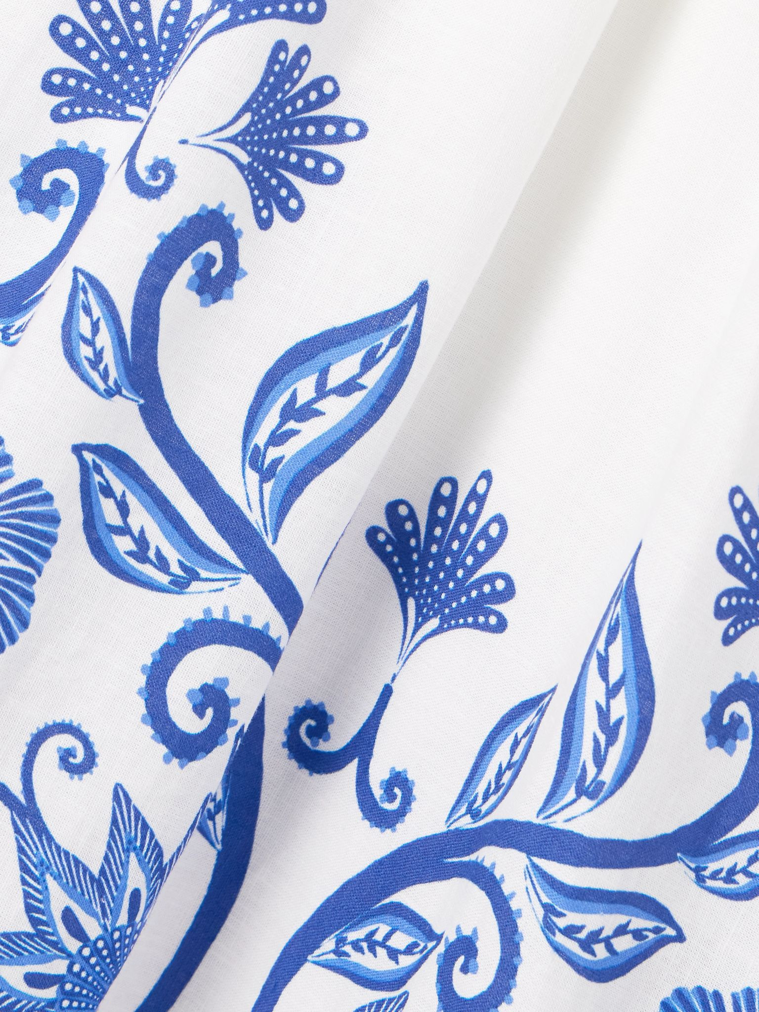 Bead-embellished printed linen-blend midi dress White - 4