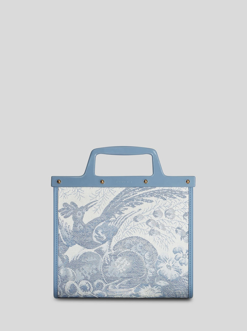 MEDIUM DENIM JACQUARD LOVE TROTTER BAG 3