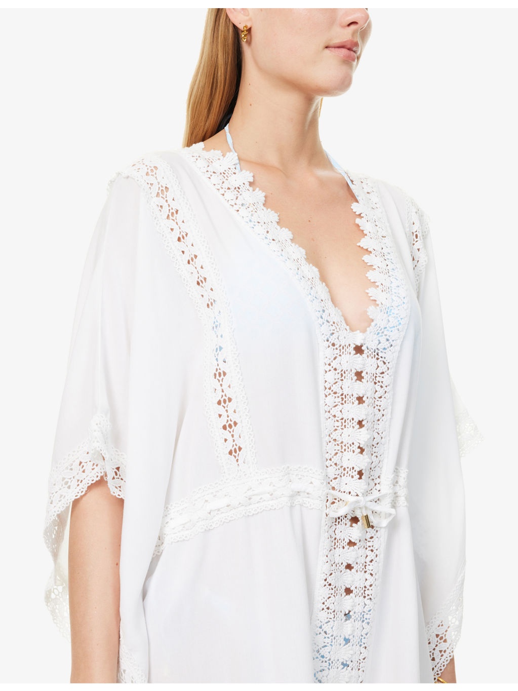 Evin Broderie-Trim Woven Kaftan - 5